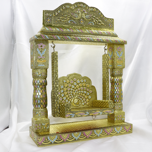 લાડુ ગોપાલ માટે મયુર છાયા ઝુલા
