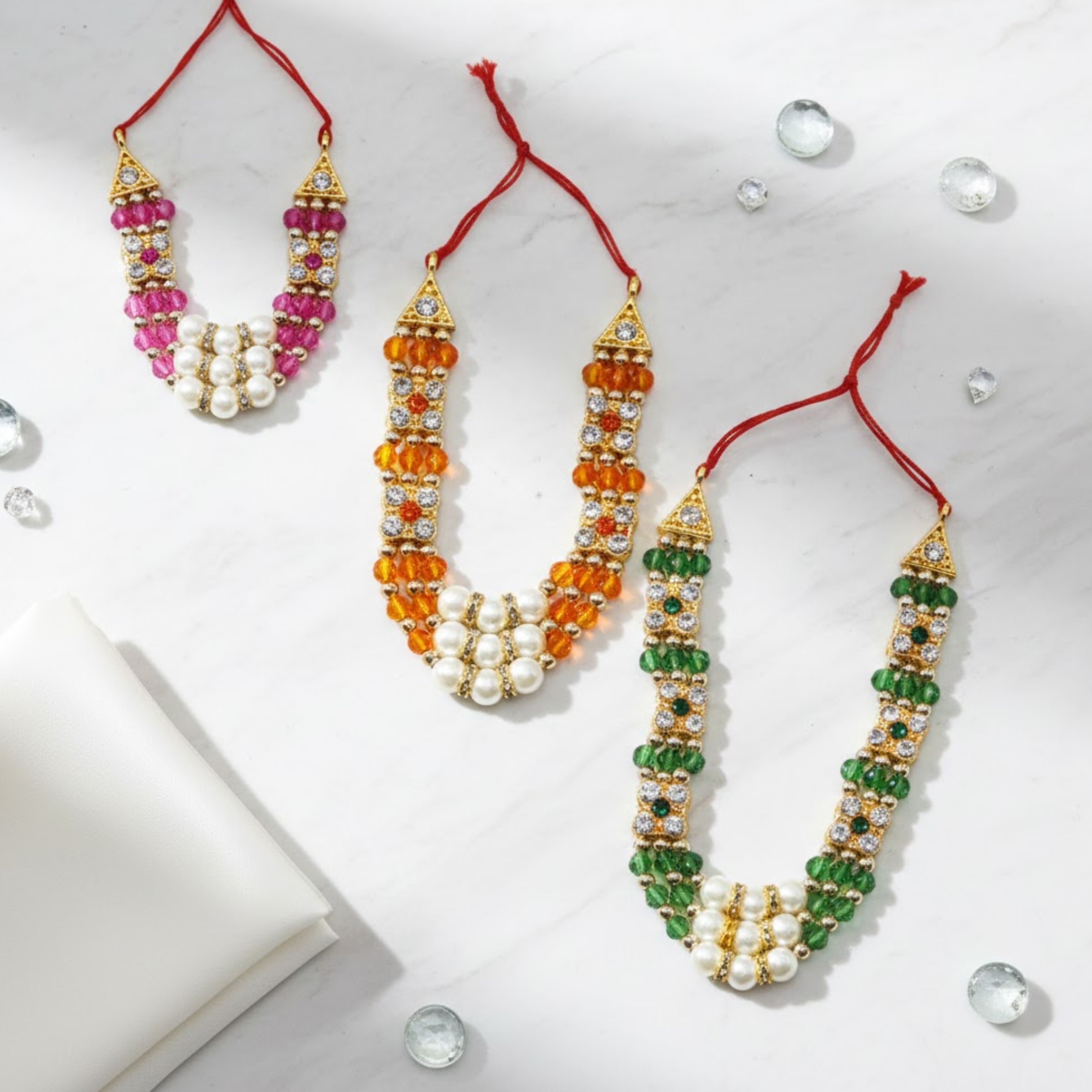 Moti Mala For Laddu Gopal - Mix Color/ Pack of 12