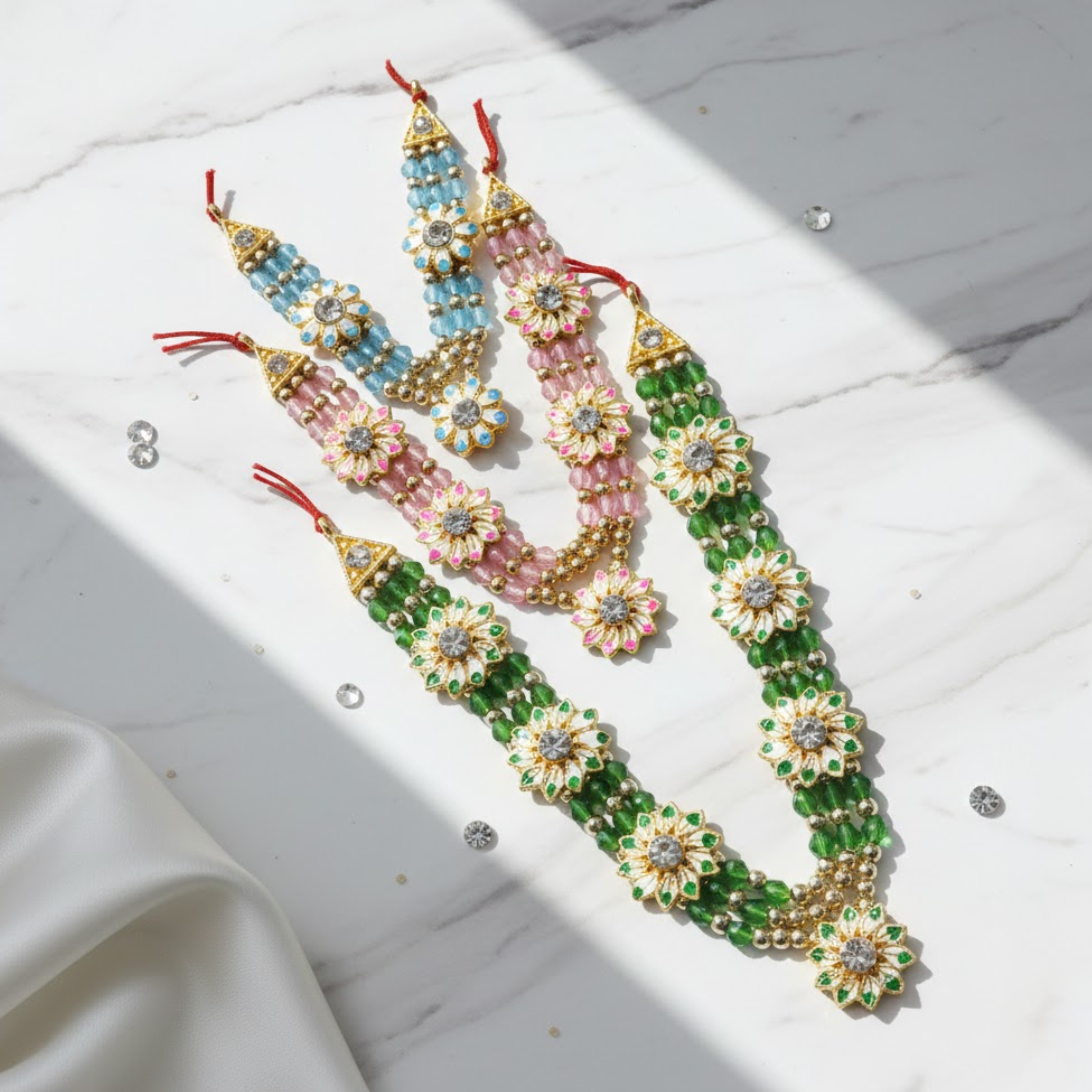 Pushp Mala For Laddu Gopal - Mix Color / Pack of 12