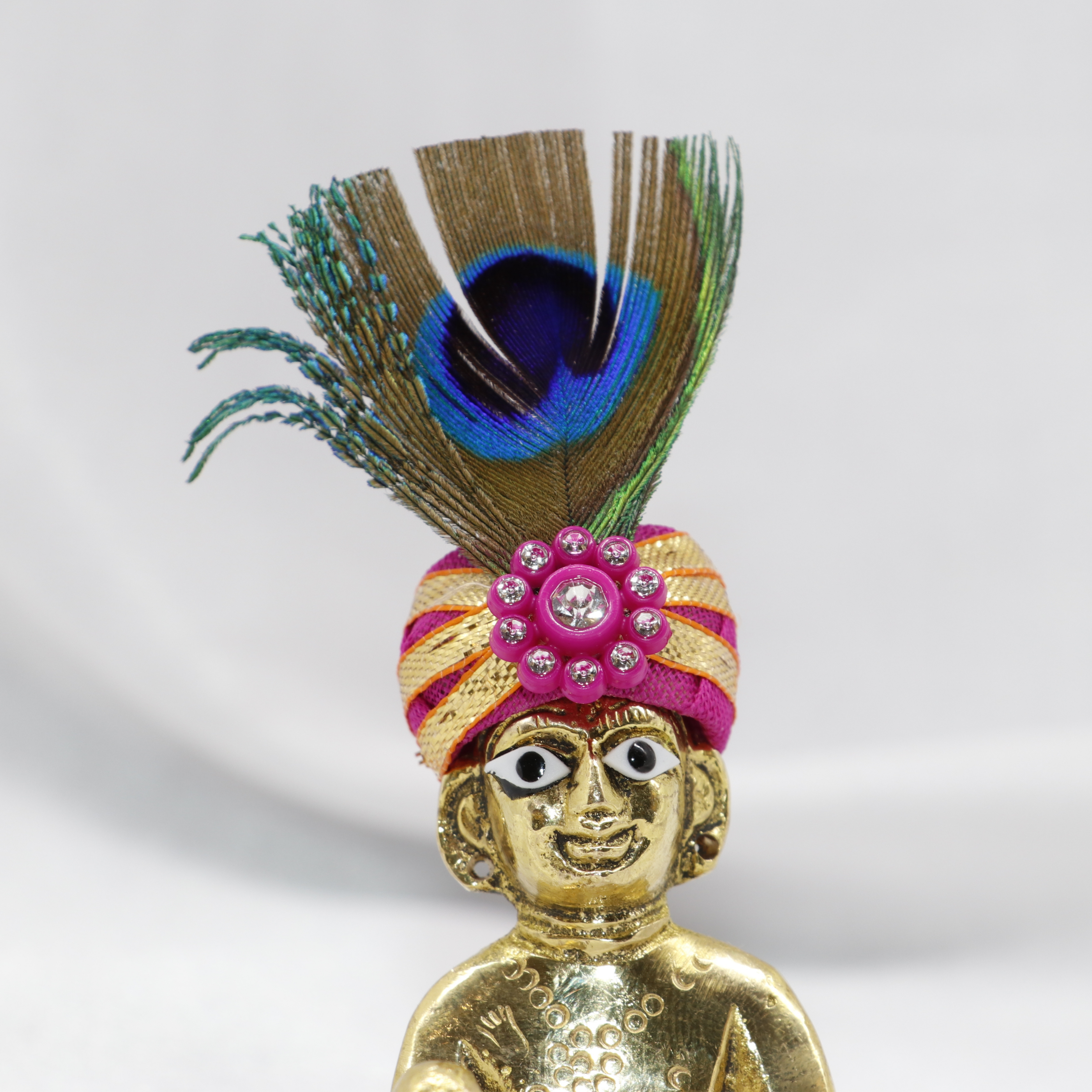 Ekaki Mayura Laddu Gopal Mukut -Mix Color