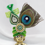 Makhmali Zari And Diamond Work Laddu Gopal Mukut -Pack of 14