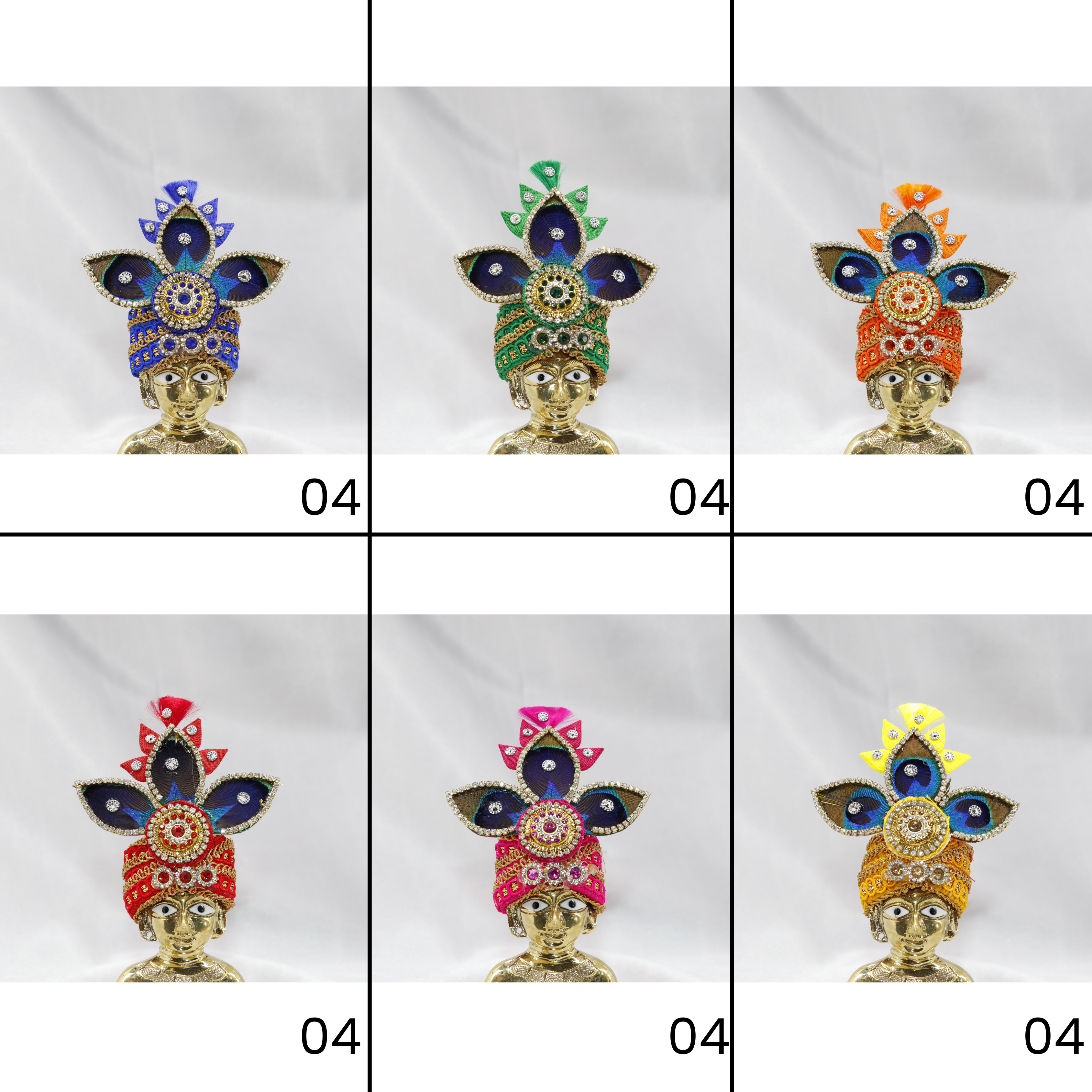 Mayura Triveni Laddu Gopal Mukut - Pack of 12