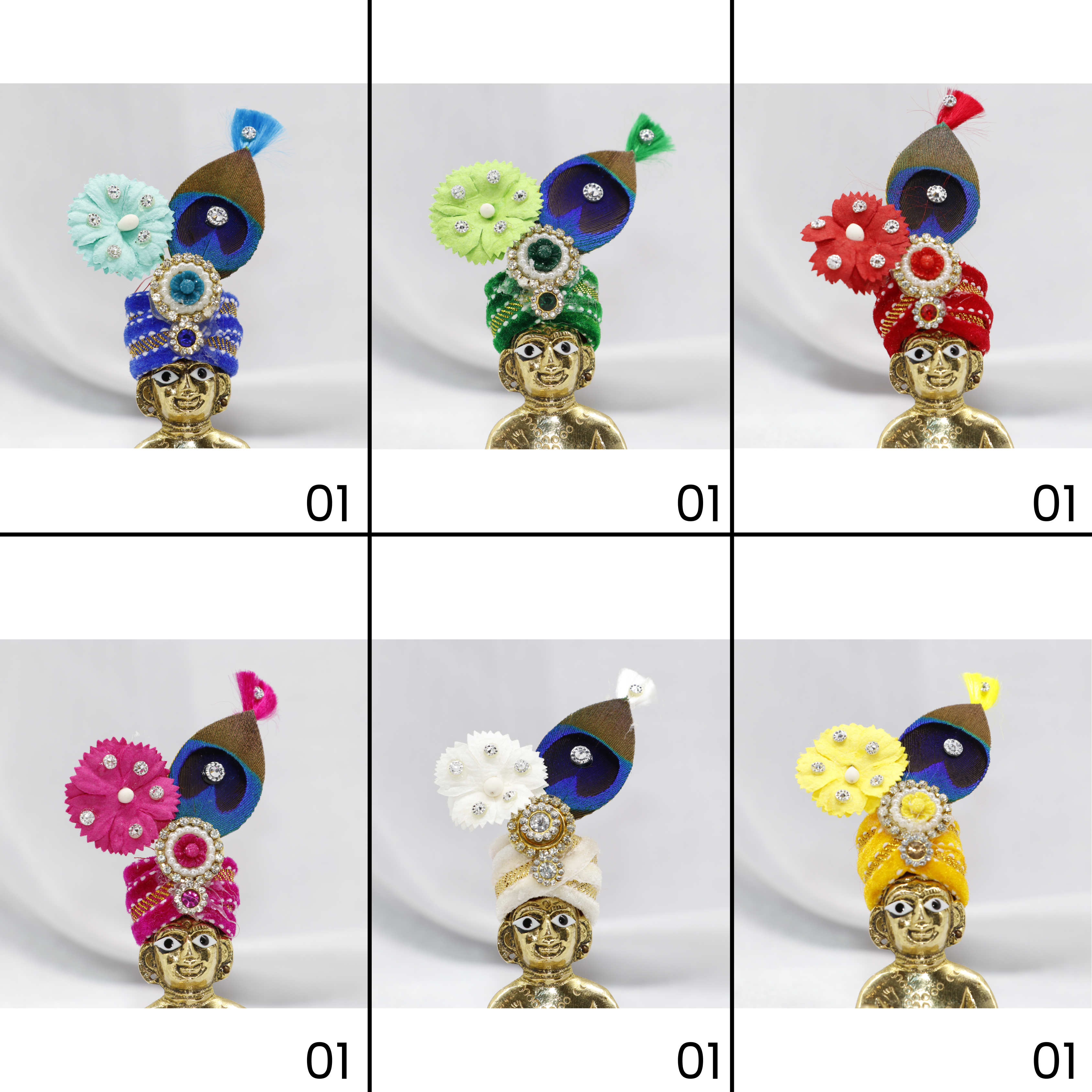 Netra Mayura With Pushp Laddu Gopal Mukut - Pack of 14