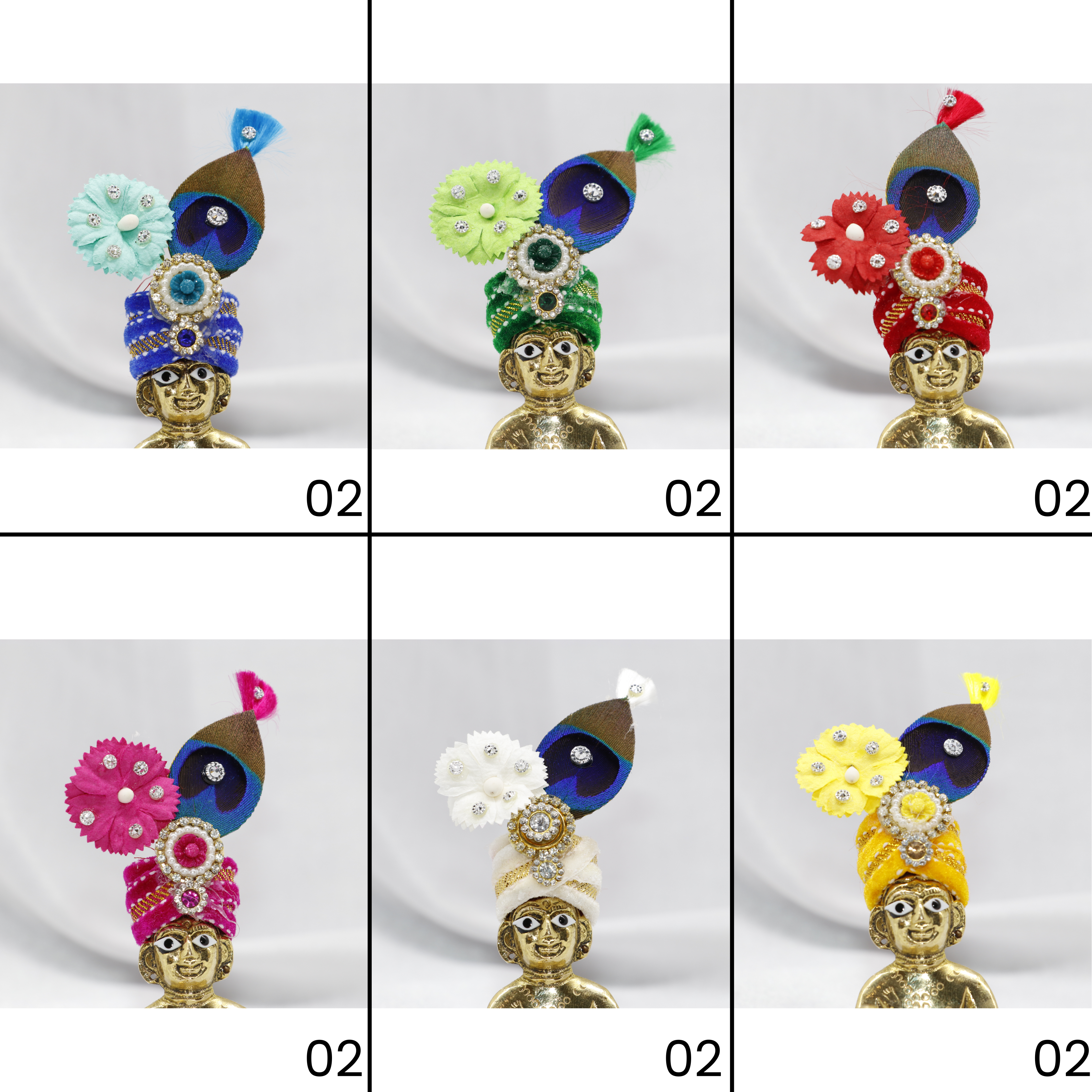 Netra Mayura With Pushp Laddu Gopal Mukut - Pack of 14