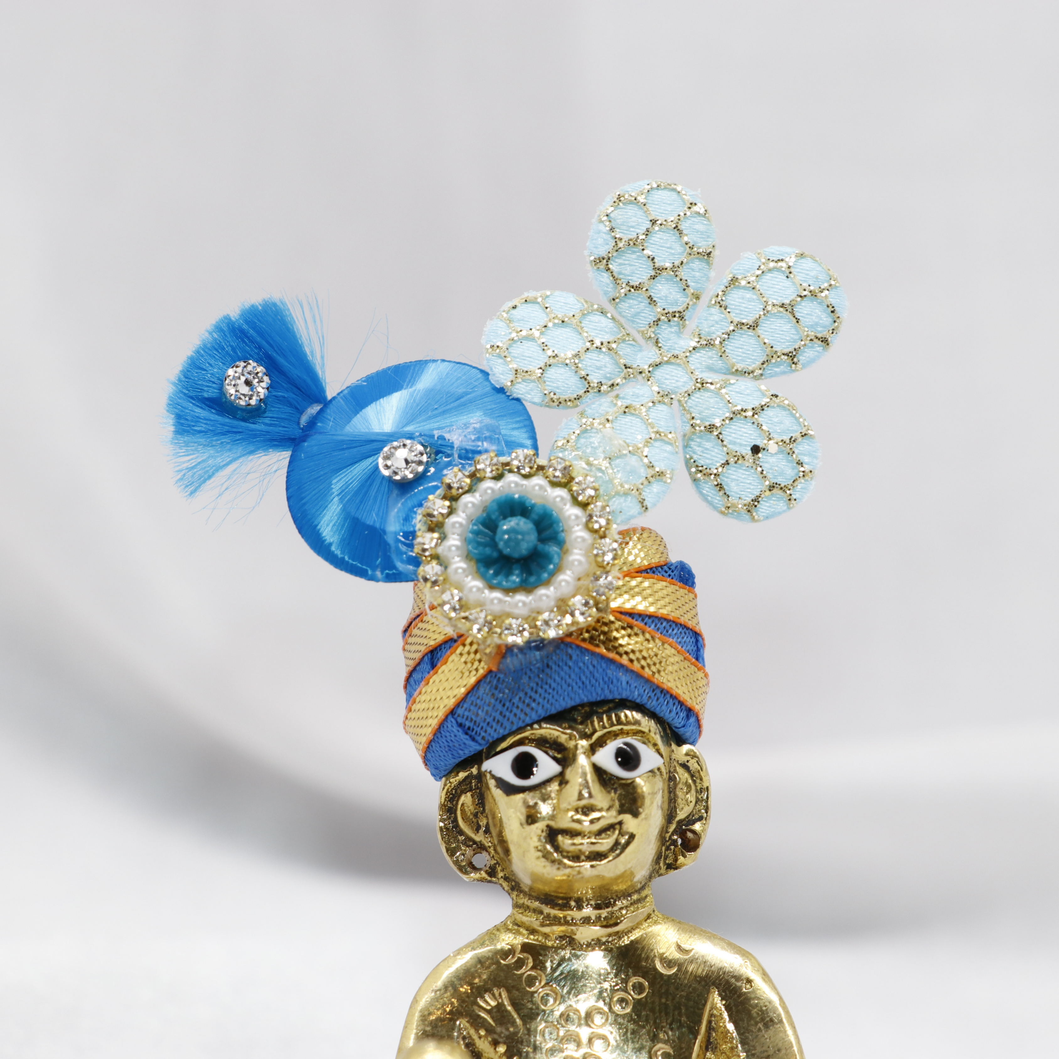 Pushp Zari Laddu Gopal Mukut - Mix Color