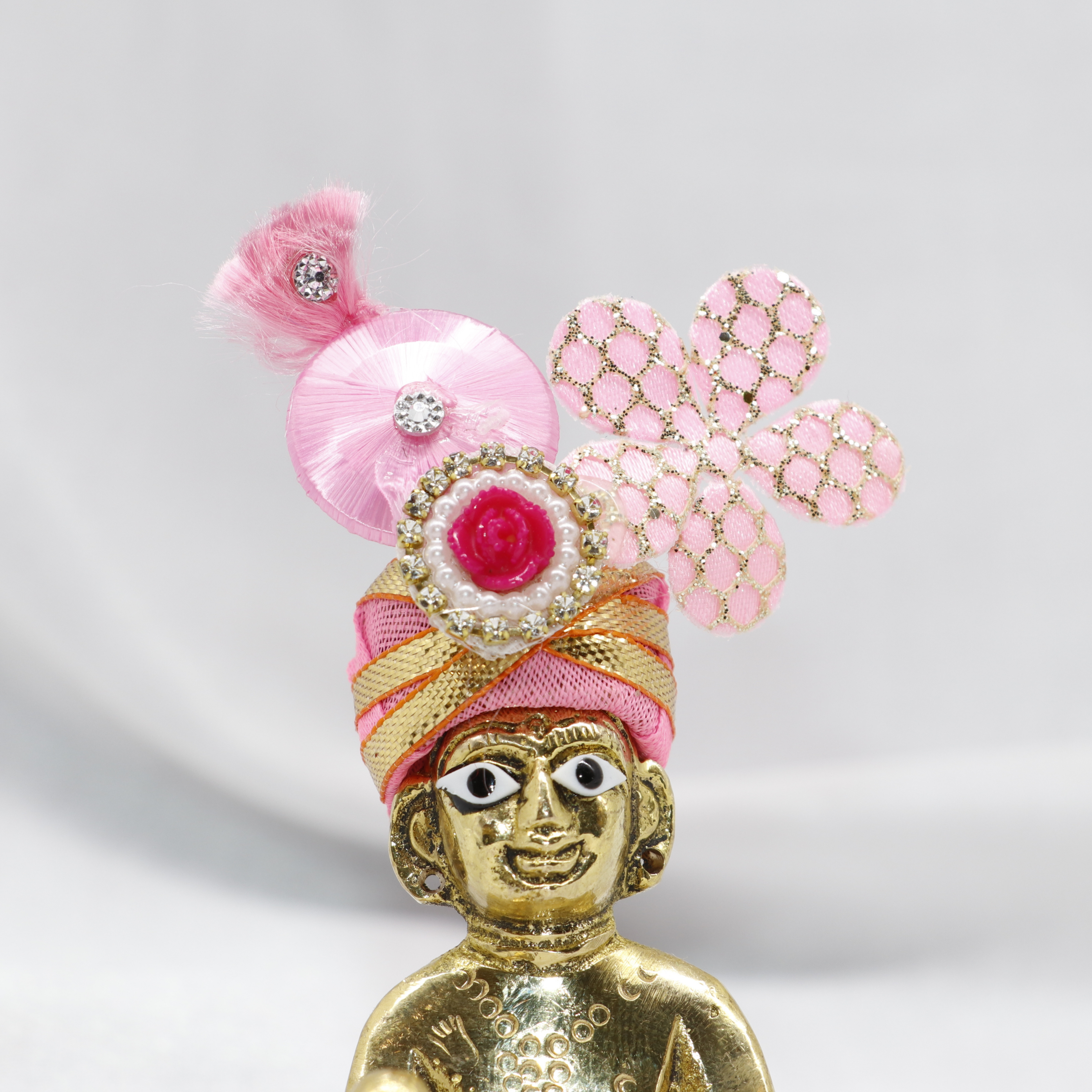 Pushp Zari Laddu Gopal Mukut - Mix Color
