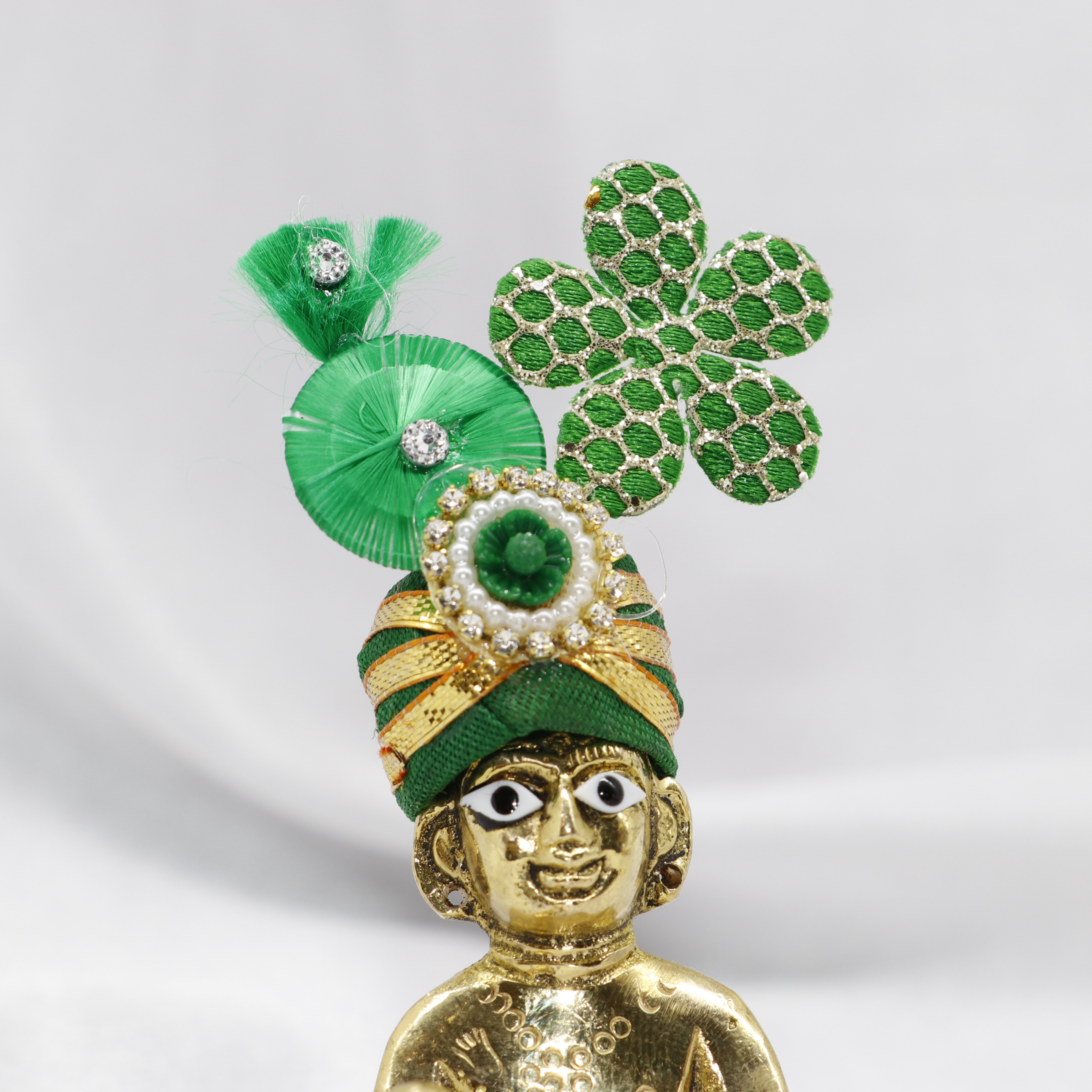 Pushp Zari Laddu Gopal Mukut - Mix Color