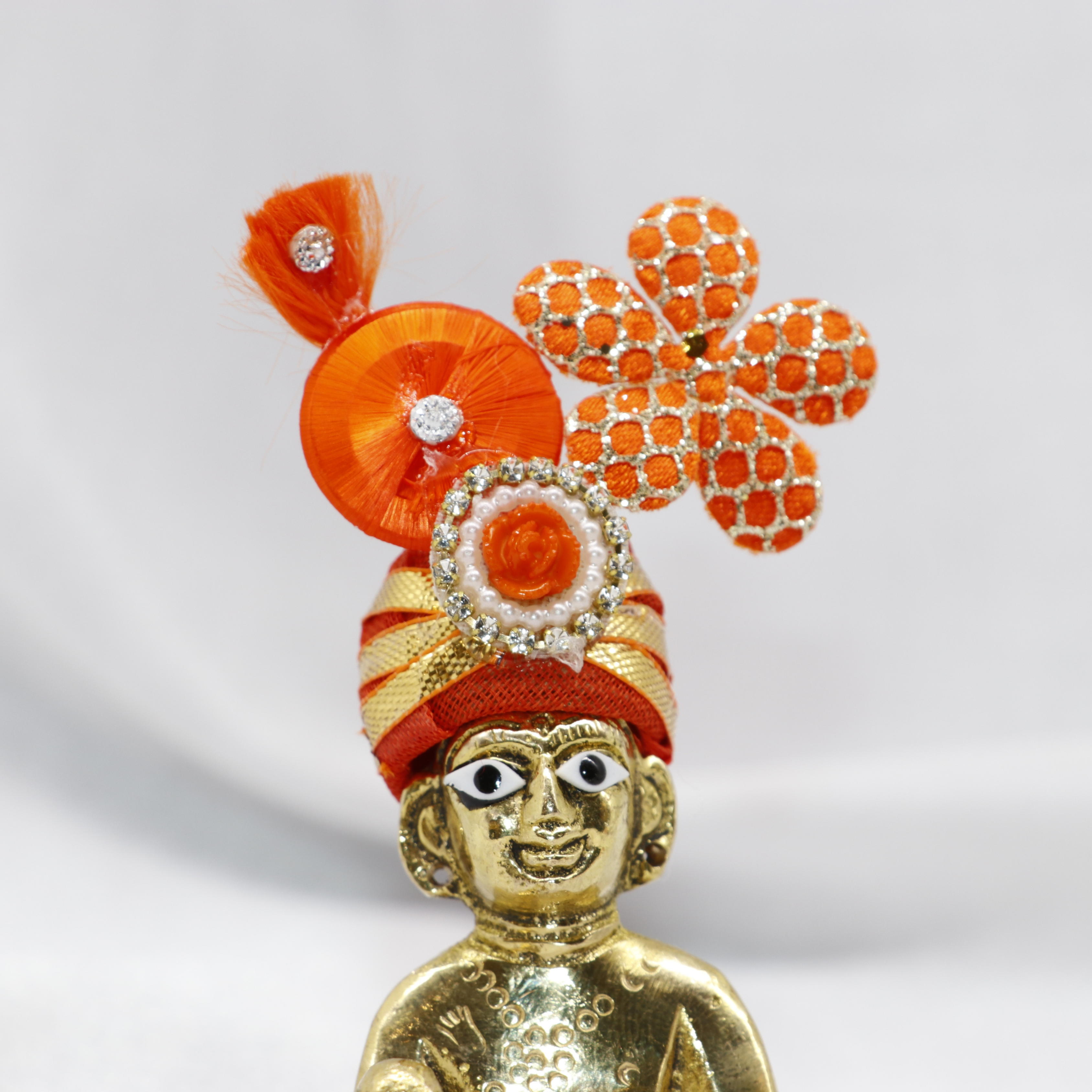 Pushp Zari Laddu Gopal Mukut - Mix Color