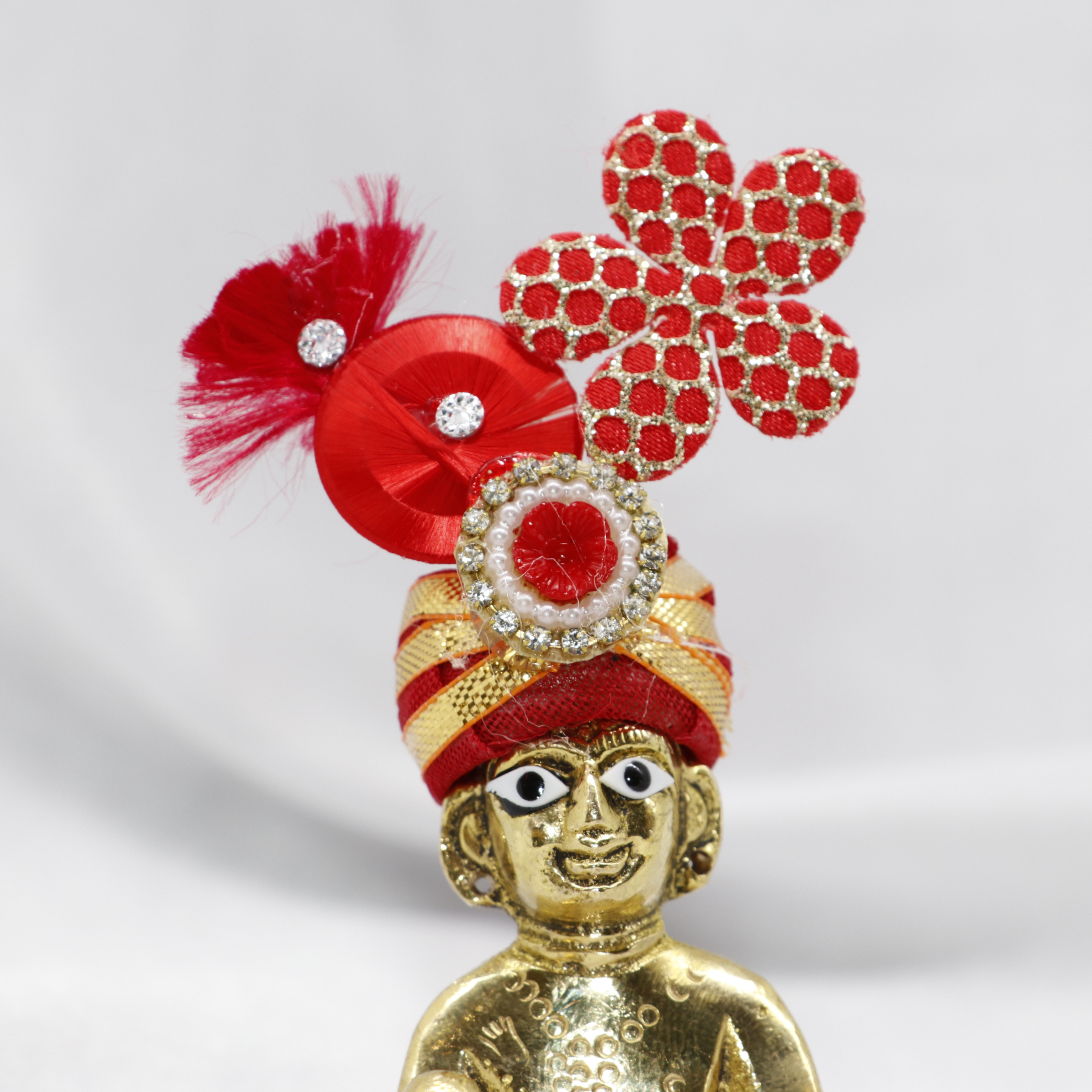 Pushp Zari Laddu Gopal Mukut - Mix Color