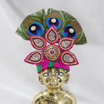 Ratna Pushp Diamond Work Laddu Gopal Mukut - Mix Color