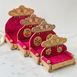 Red Shringar Shinhasan For Laddu Gopal - Pack of 2