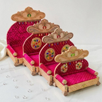 Red Shringar Shinhasan For Laddu Gopal - Pack of 2