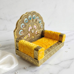 Yellow Mor Shinhasan For Laddu Gopal - Pack Of 2