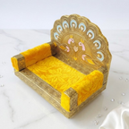 Yellow Mor Shinhasan For Laddu Gopal - Pack Of 2