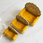 Yellow Mor Shinhasan For Laddu Gopal - Pack Of 2