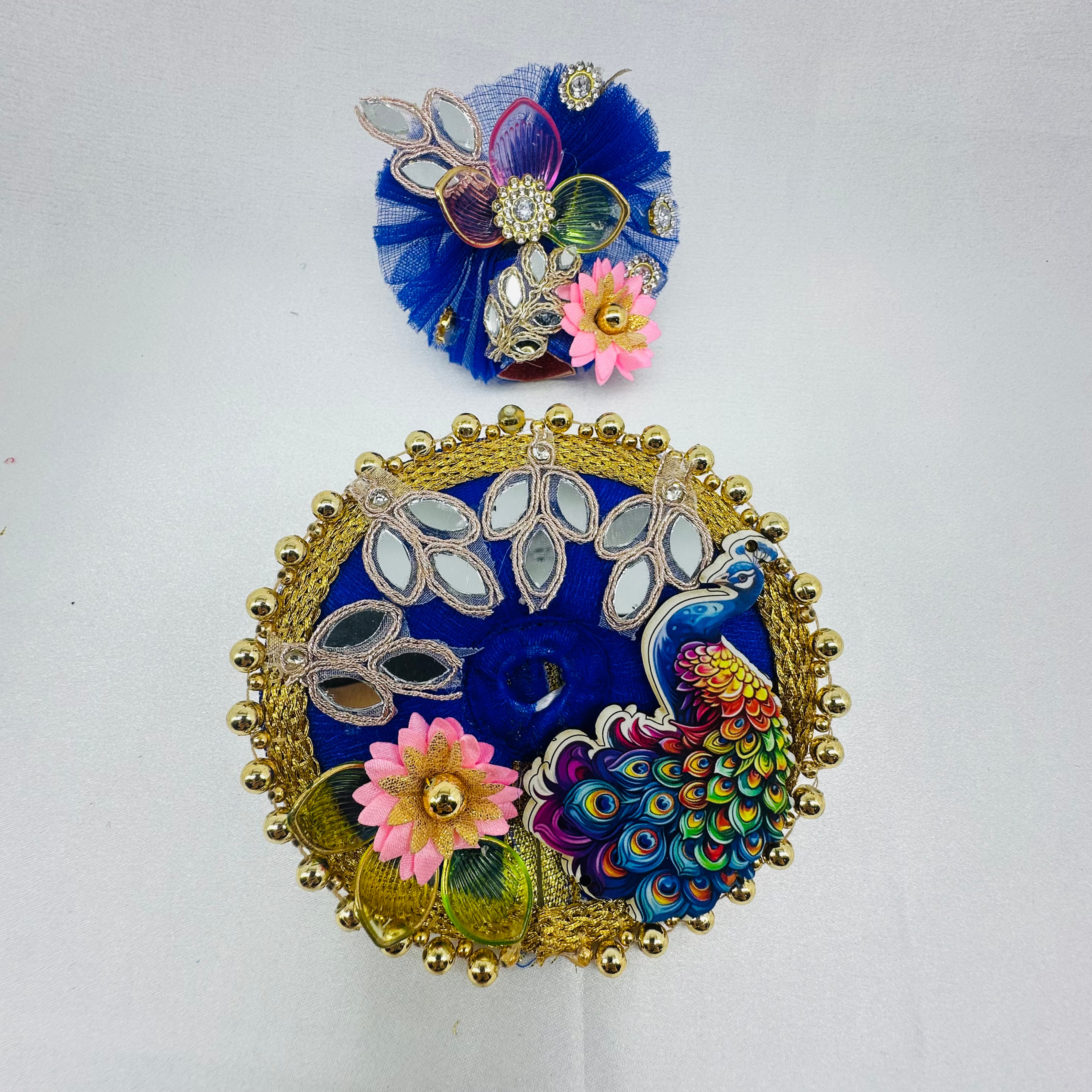 Mandakini Poshak With Mukut For Laddu Gopal