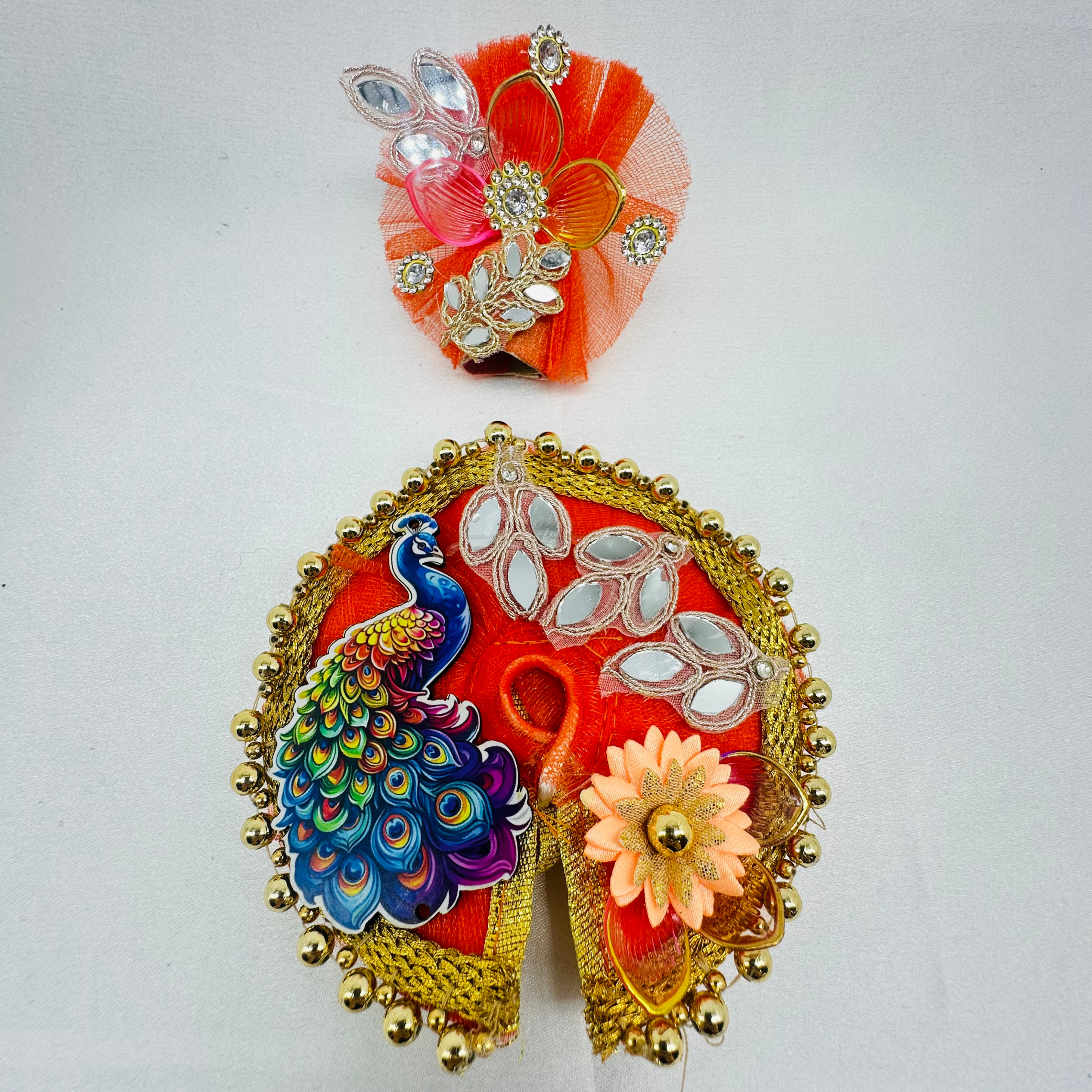 Mandakini Poshak With Mukut For Laddu Gopal