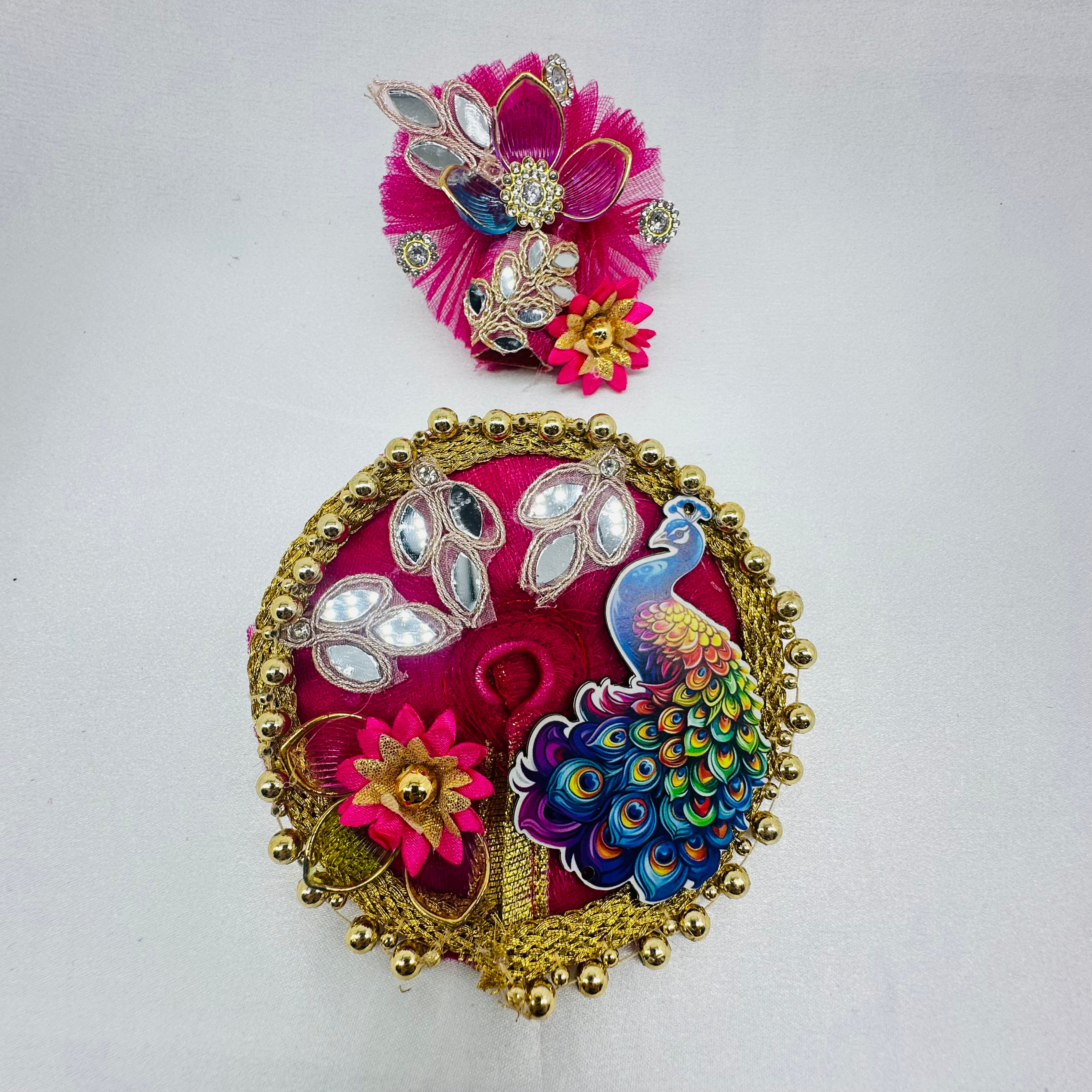 Mandakini Poshak With Mukut For Laddu Gopal