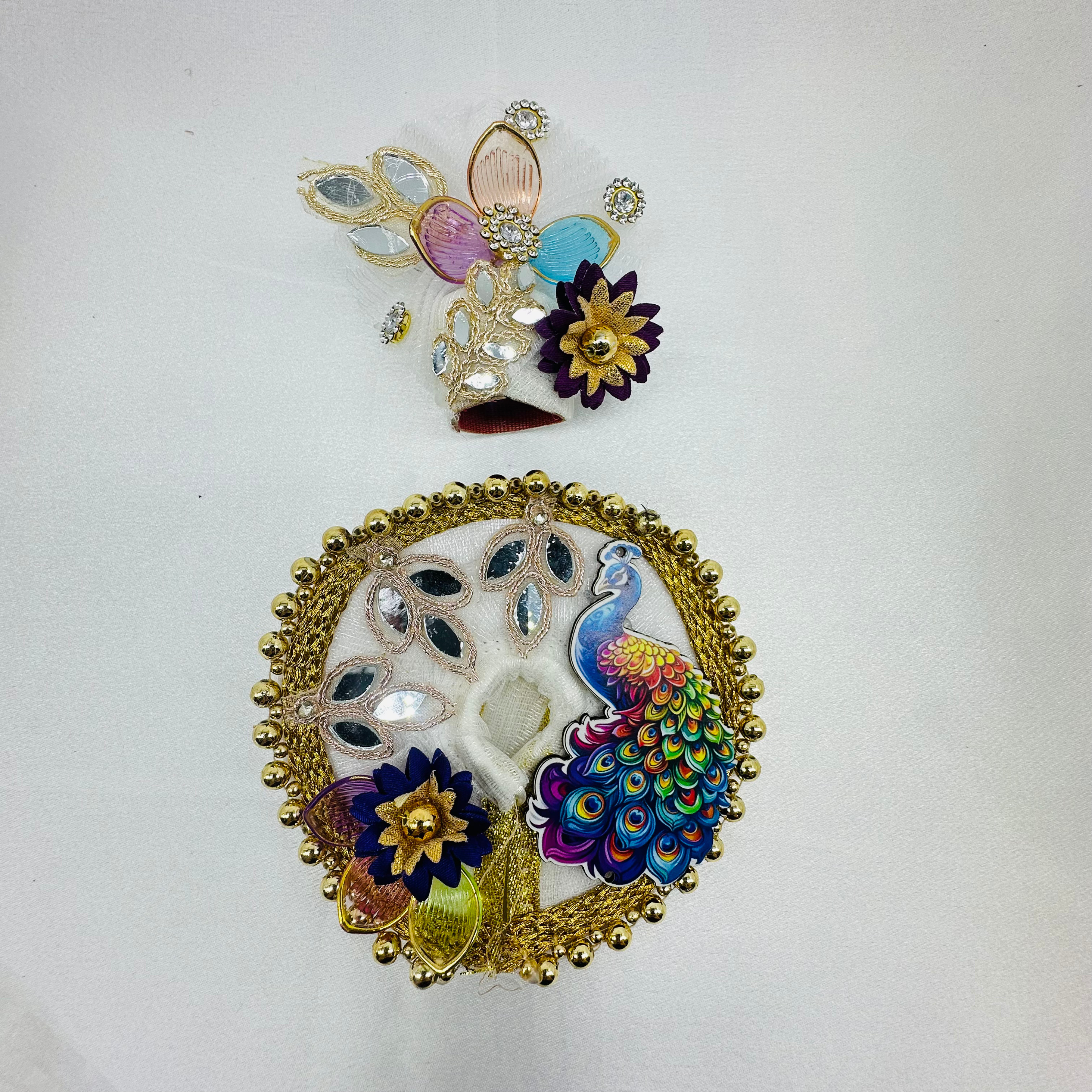 Mandakini Poshak With Mukut For Laddu Gopal