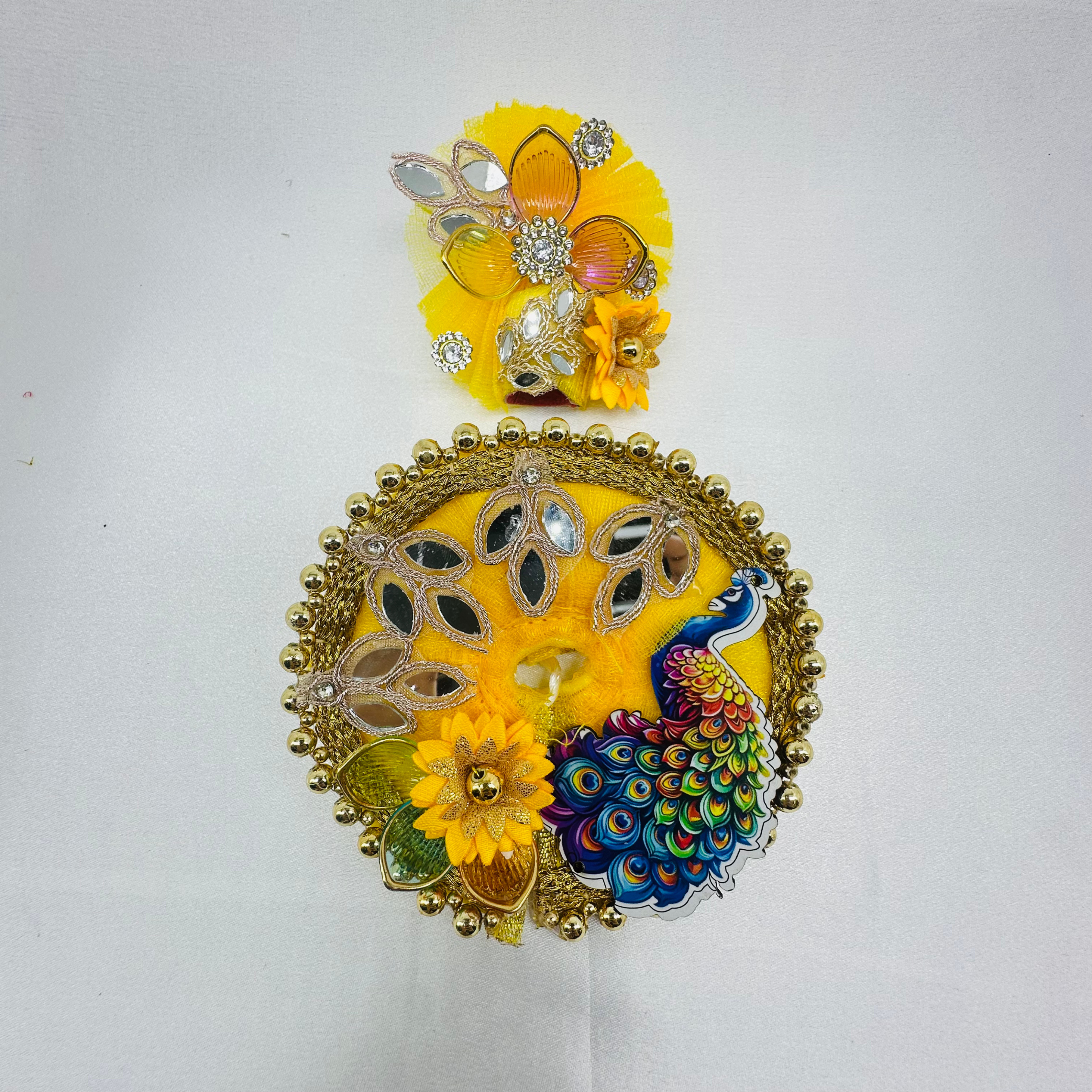 Mandakini Poshak With Mukut For Laddu Gopal