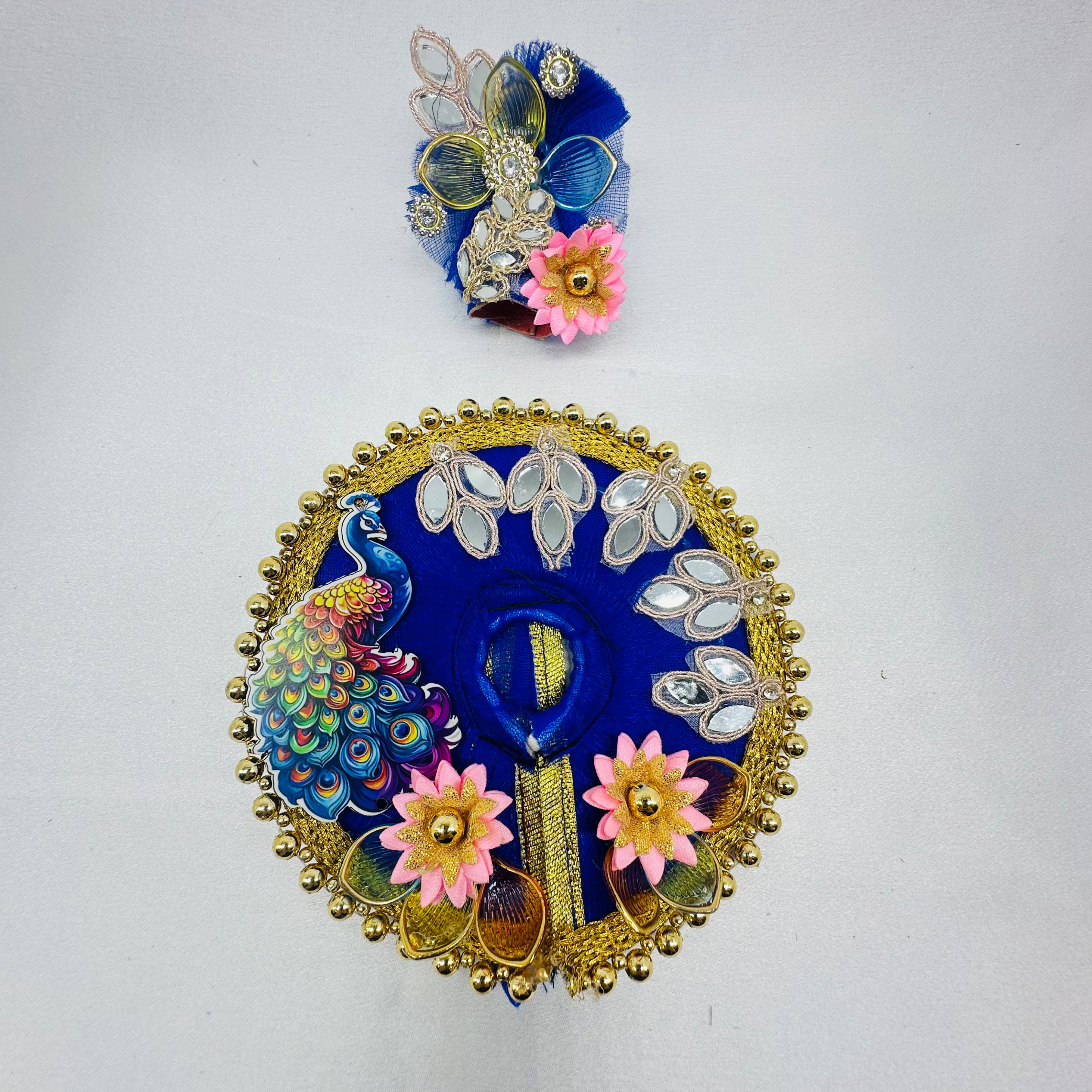 Mandakini Poshak With Mukut For Laddu Gopal