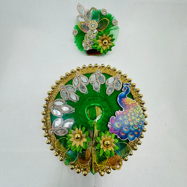 Mandakini Poshak With Mukut For Laddu Gopal
