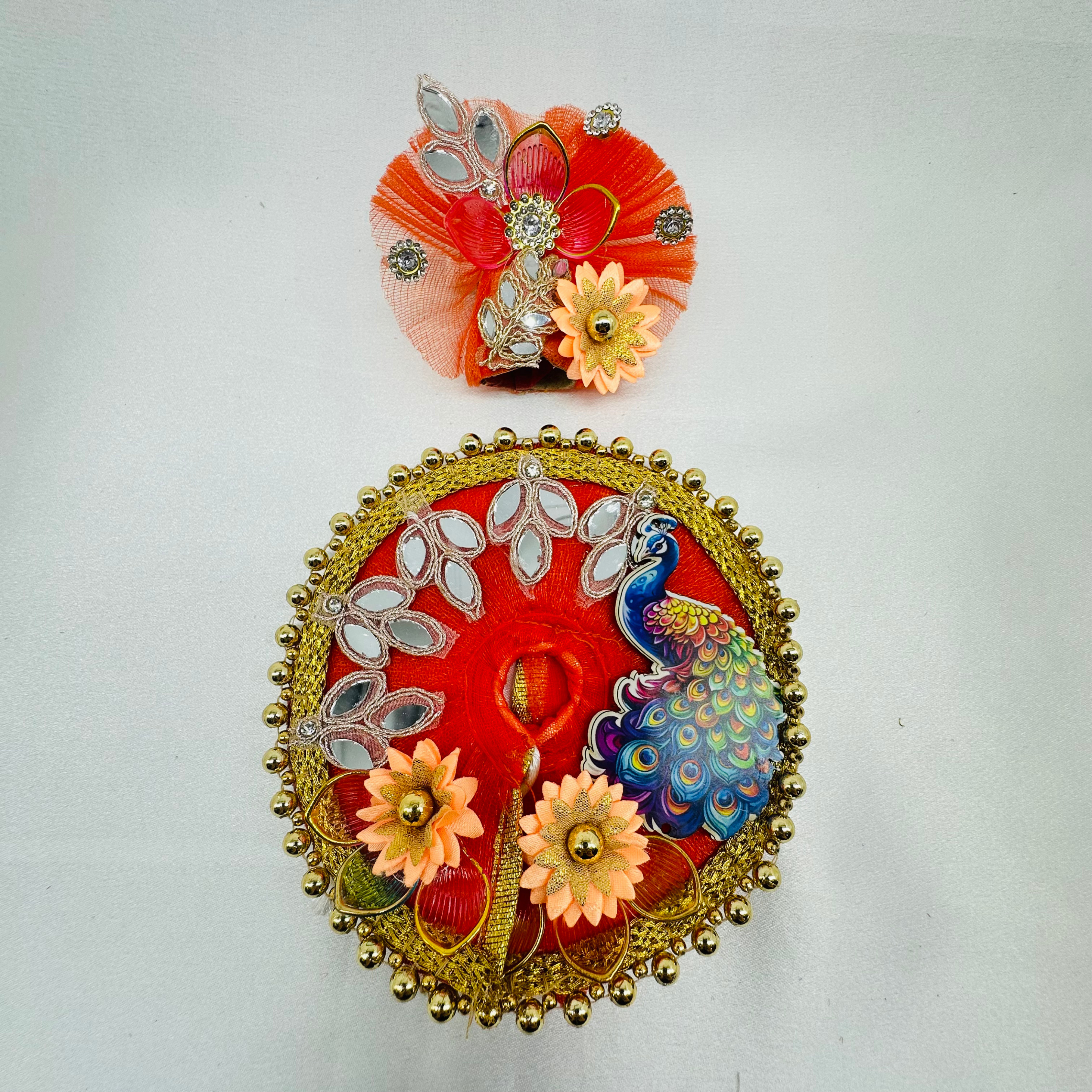 Mandakini Poshak With Mukut For Laddu Gopal