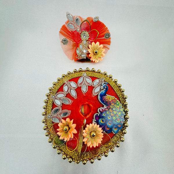 Mandakini Poshak With Mukut For Laddu Gopal