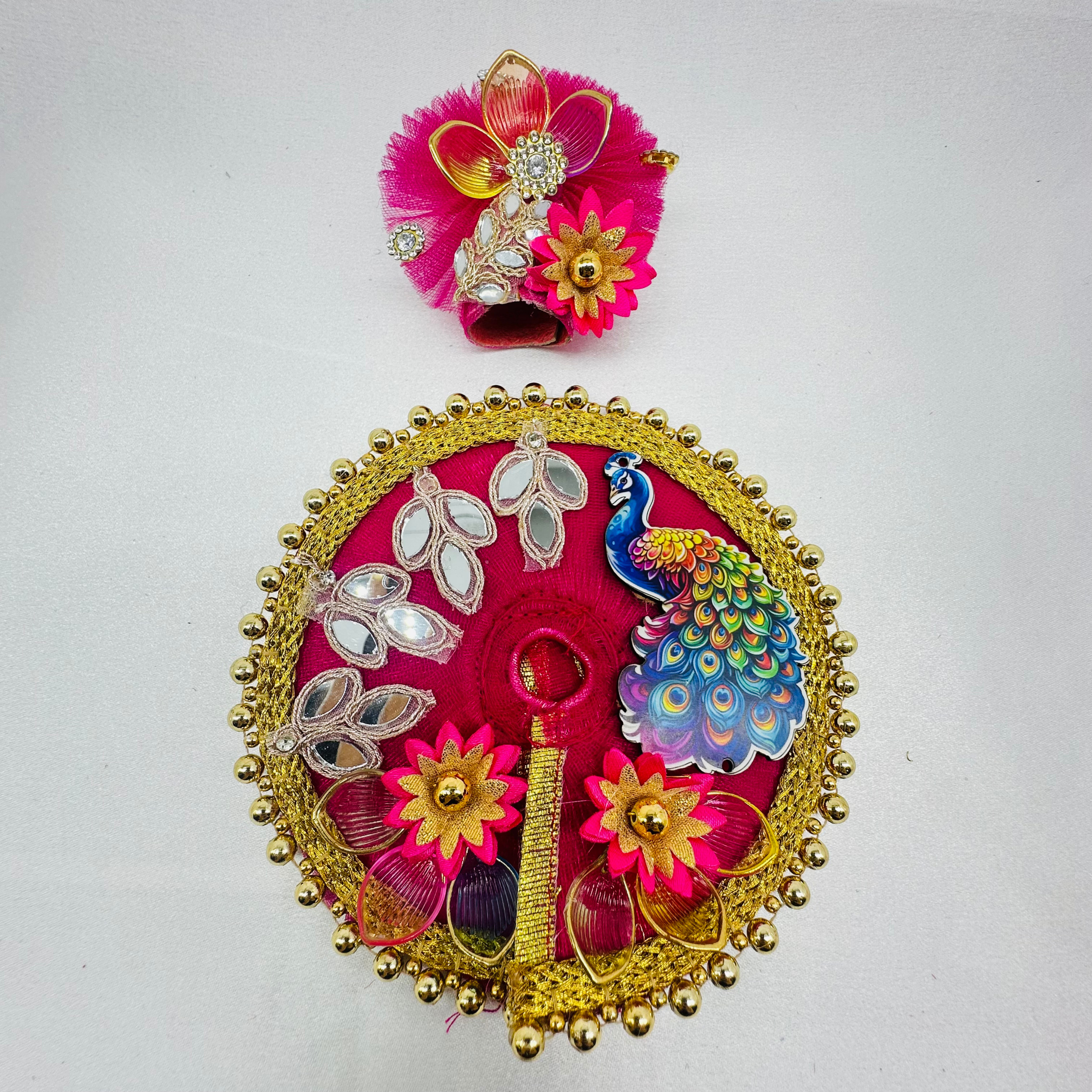 Mandakini Poshak With Mukut For Laddu Gopal