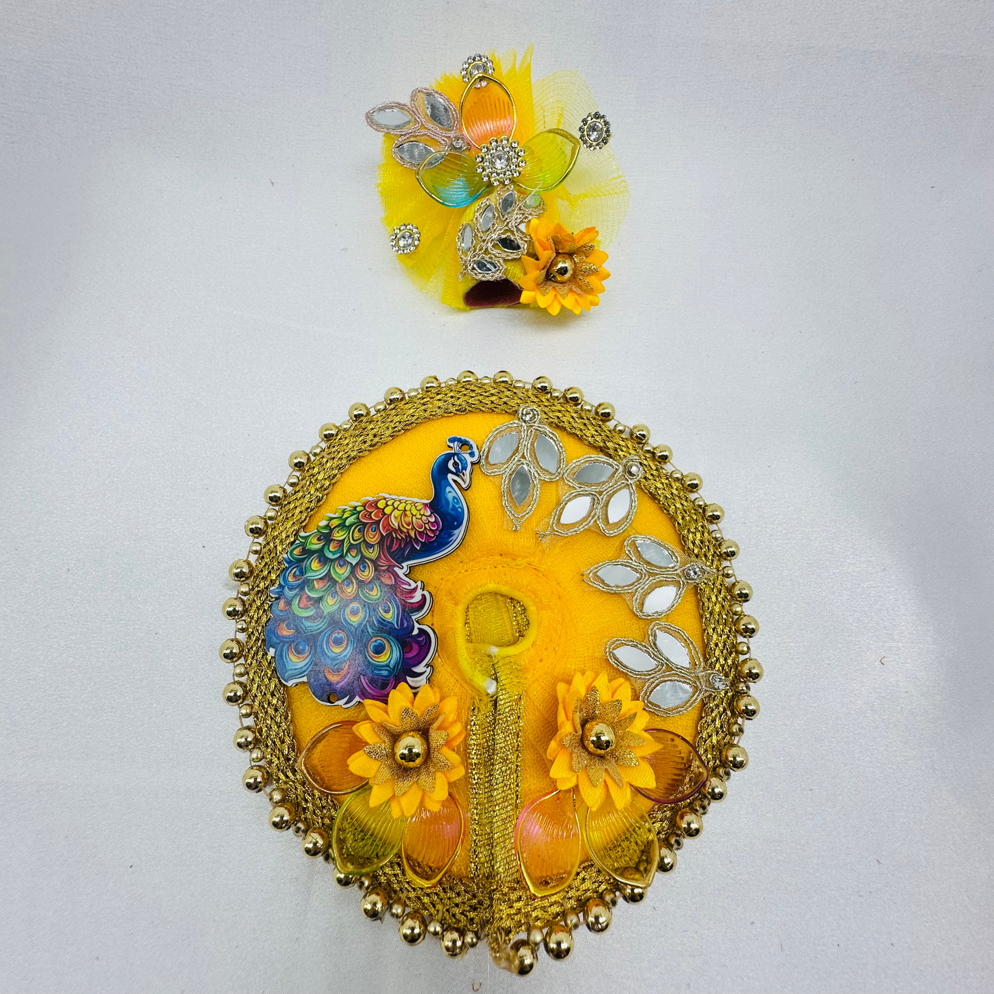 Mandakini Poshak With Mukut For Laddu Gopal