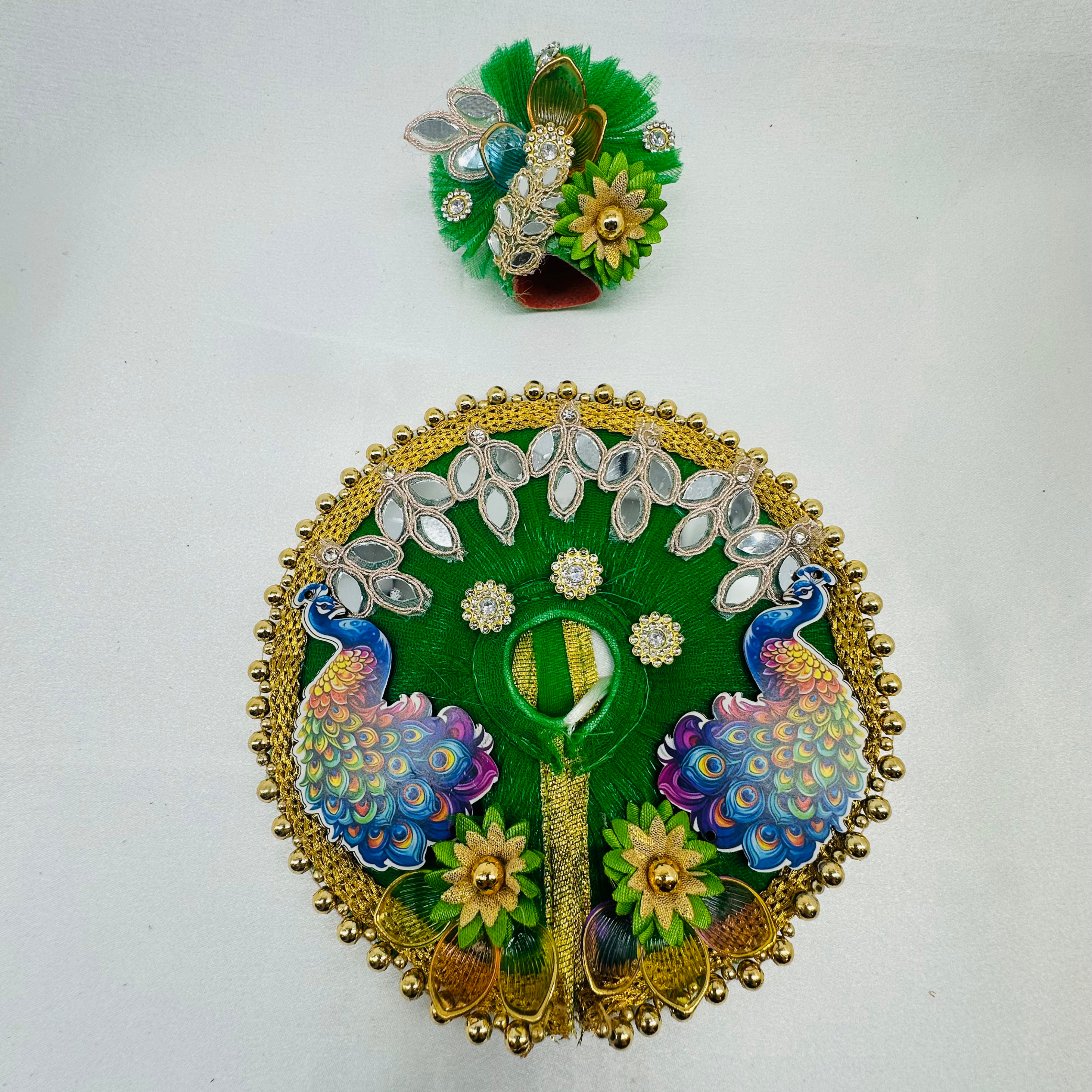 Mandakini Poshak With Mukut For Laddu Gopal