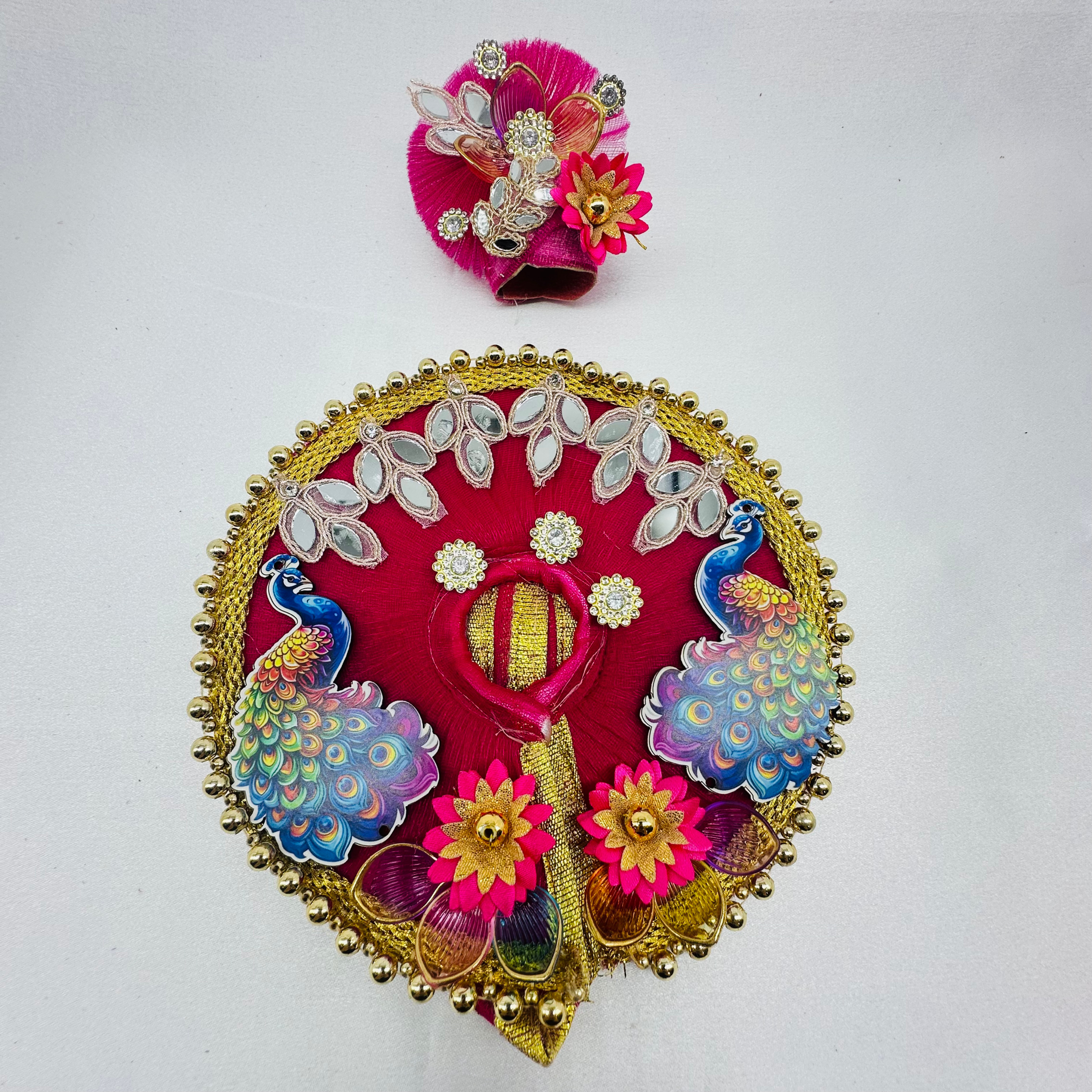 Mandakini Poshak With Mukut For Laddu Gopal