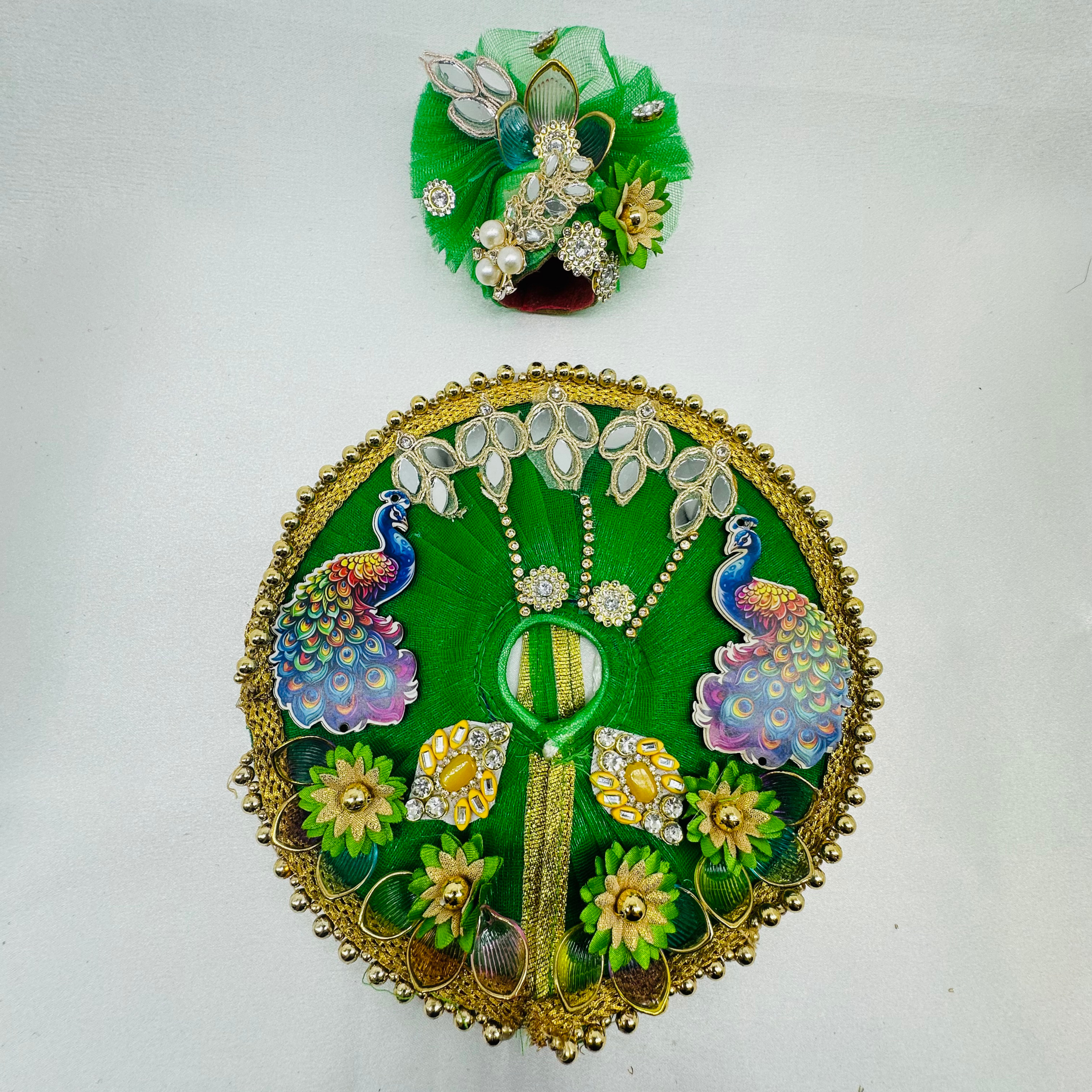 Mandakini Poshak With Mukut For Laddu Gopal