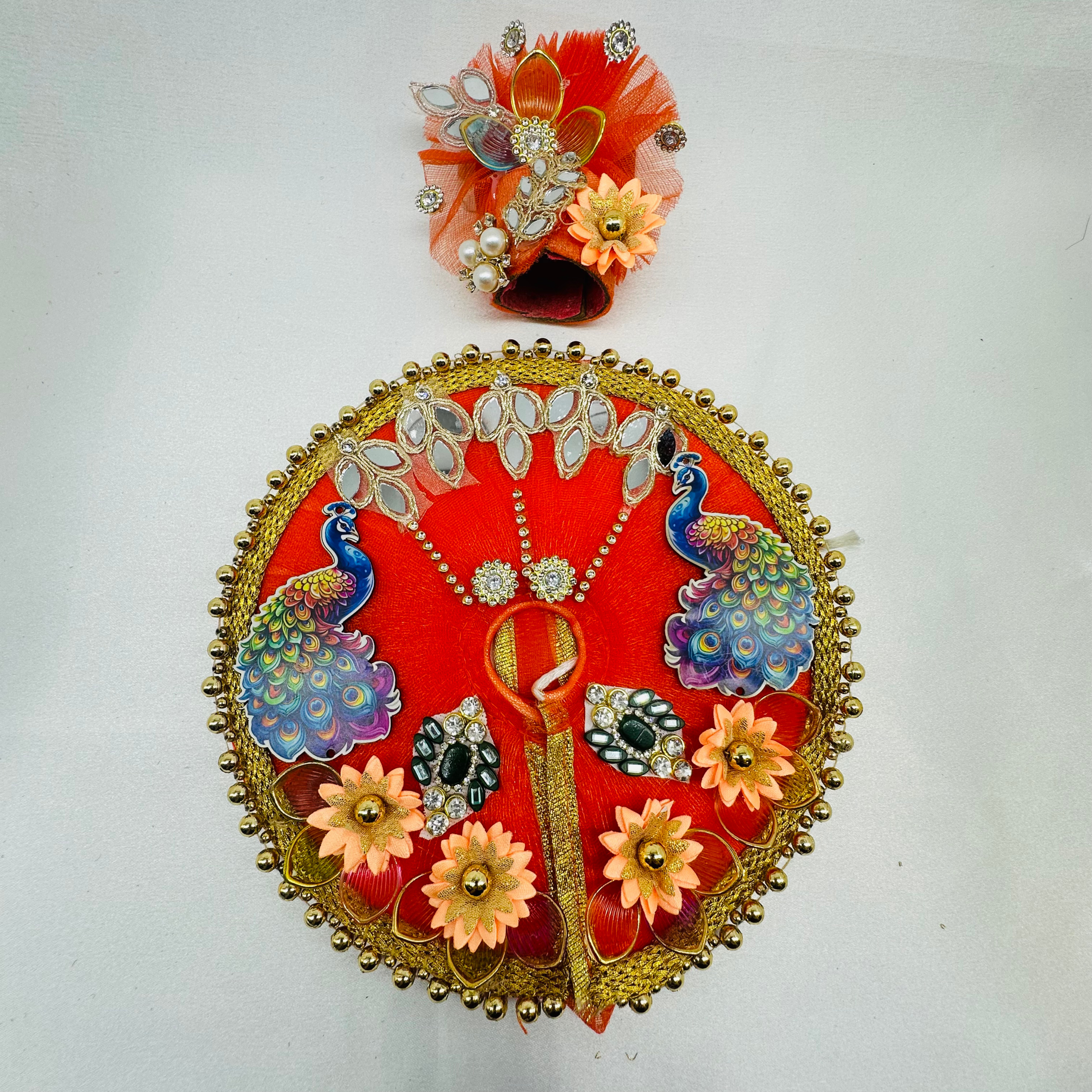 Mandakini Poshak With Mukut For Laddu Gopal