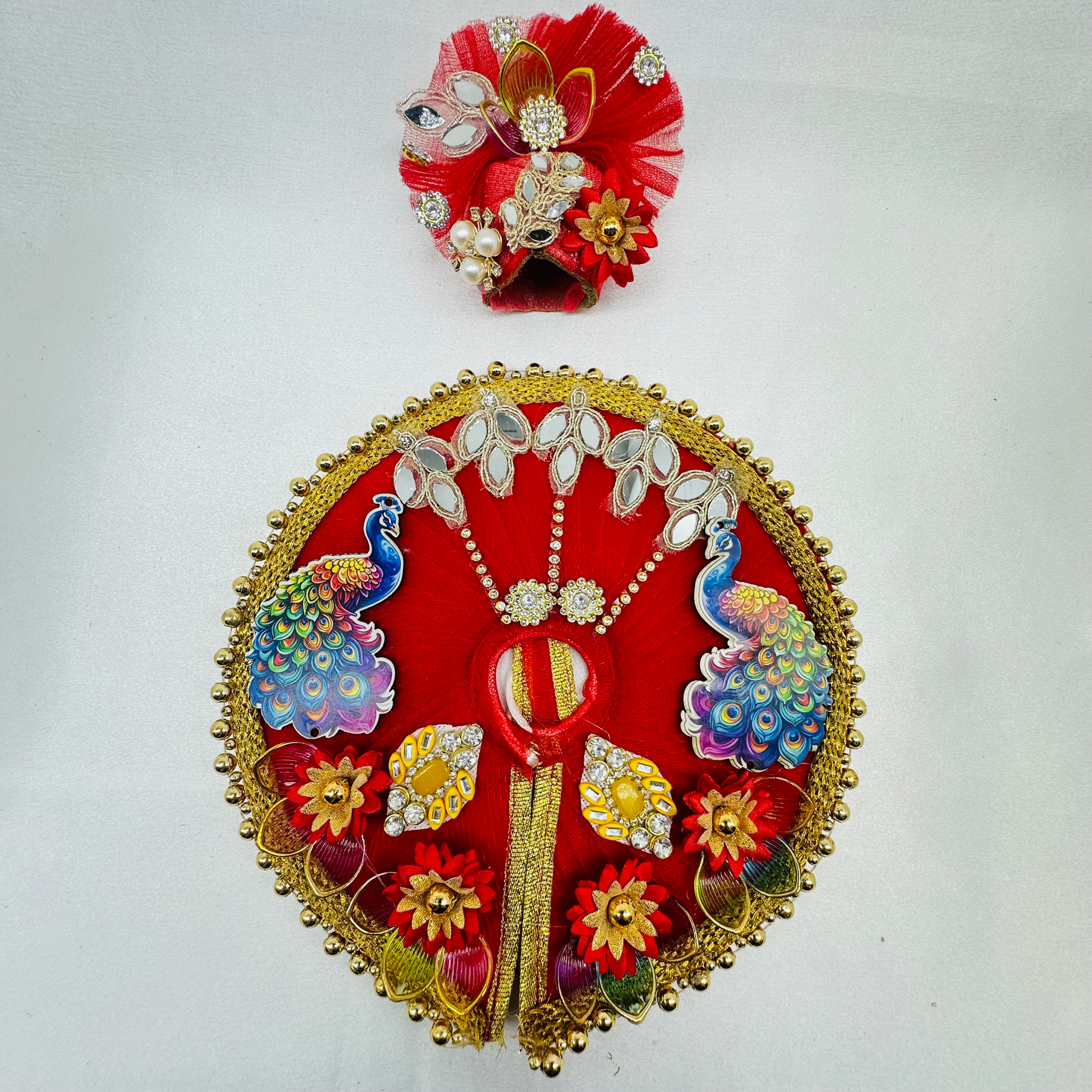 Mandakini Poshak With Mukut For Laddu Gopal