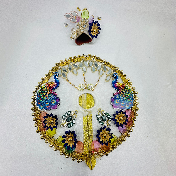 Mandakini Poshak With Mukut For Laddu Gopal
