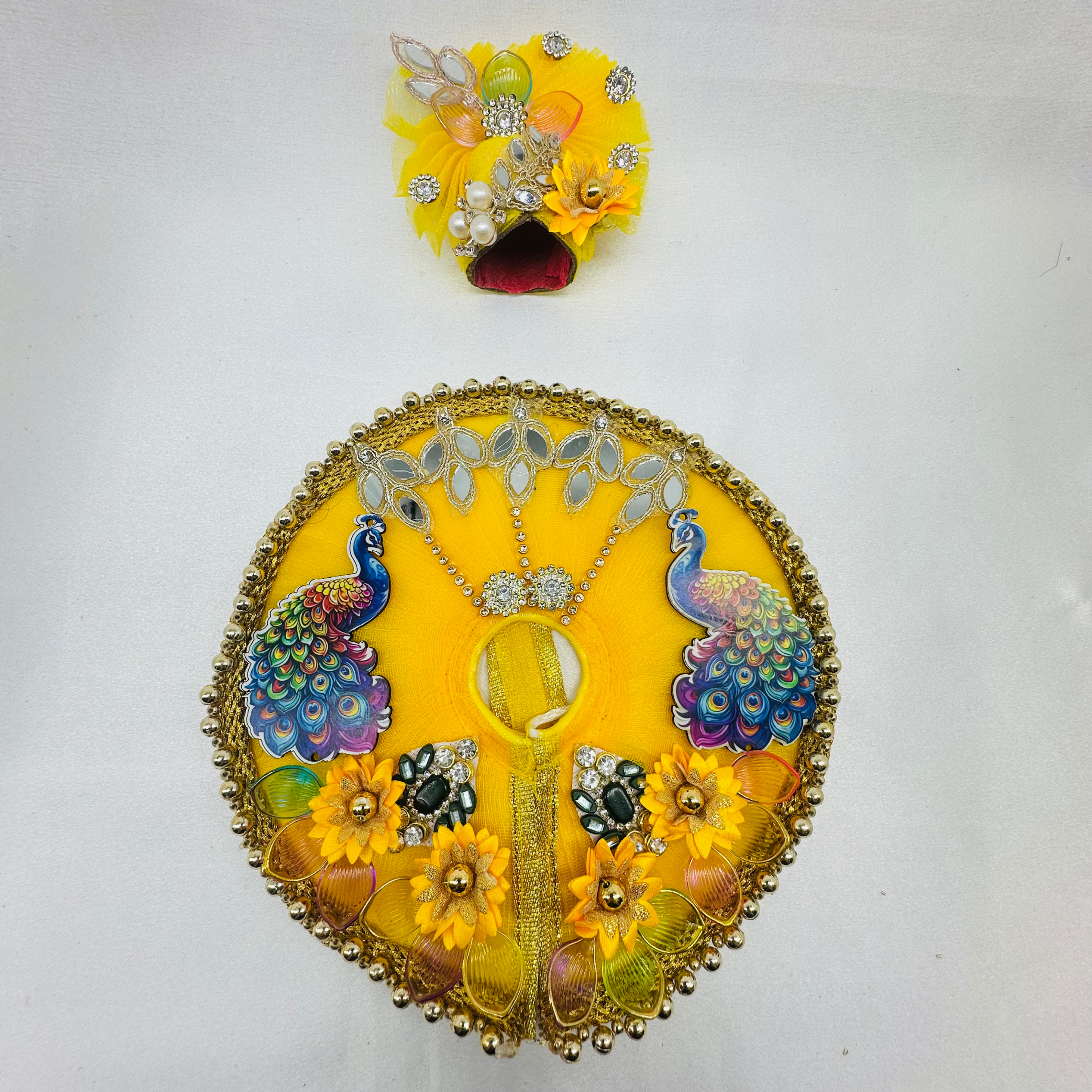 Mandakini Poshak With Mukut For Laddu Gopal