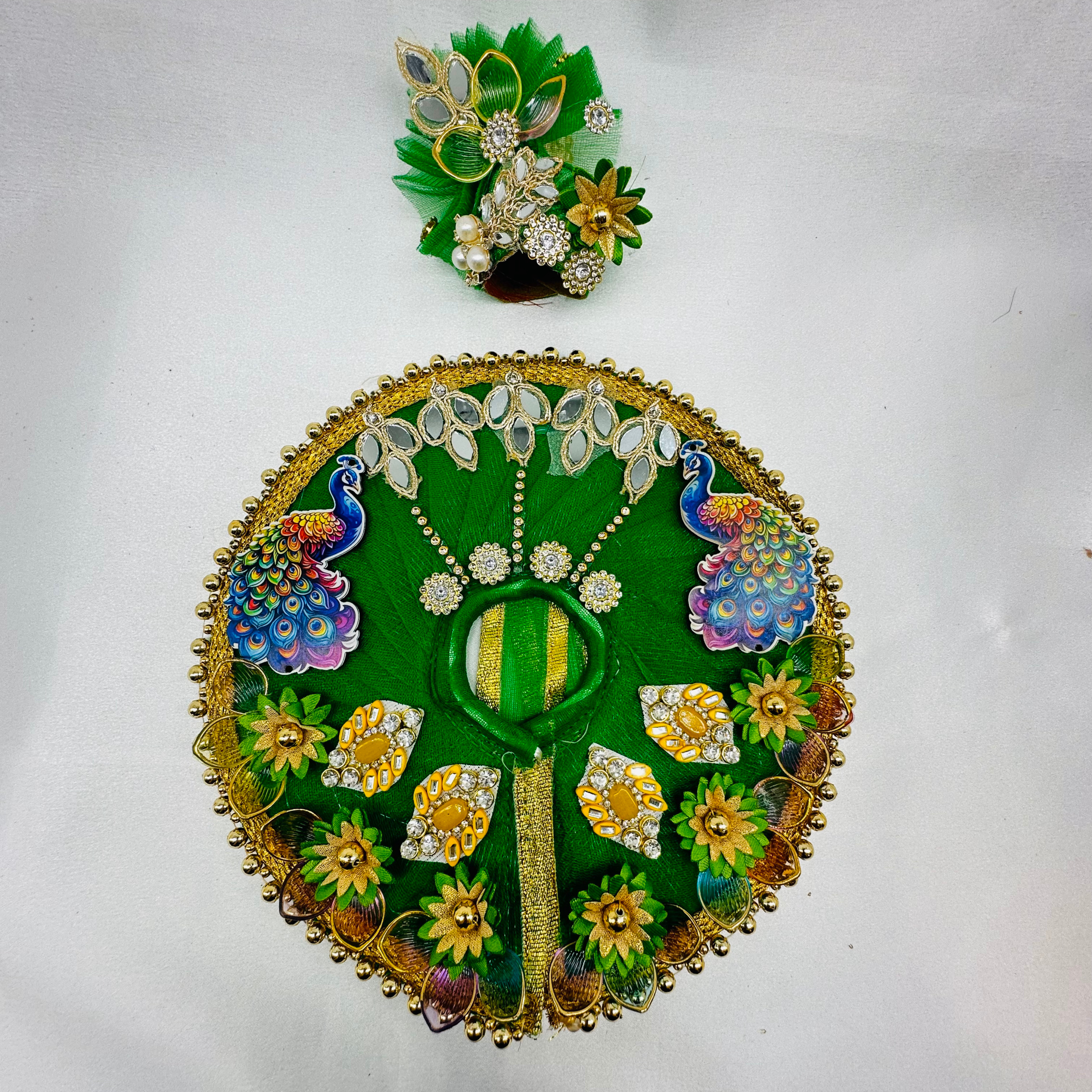 Mandakini Poshak With Mukut For Laddu Gopal