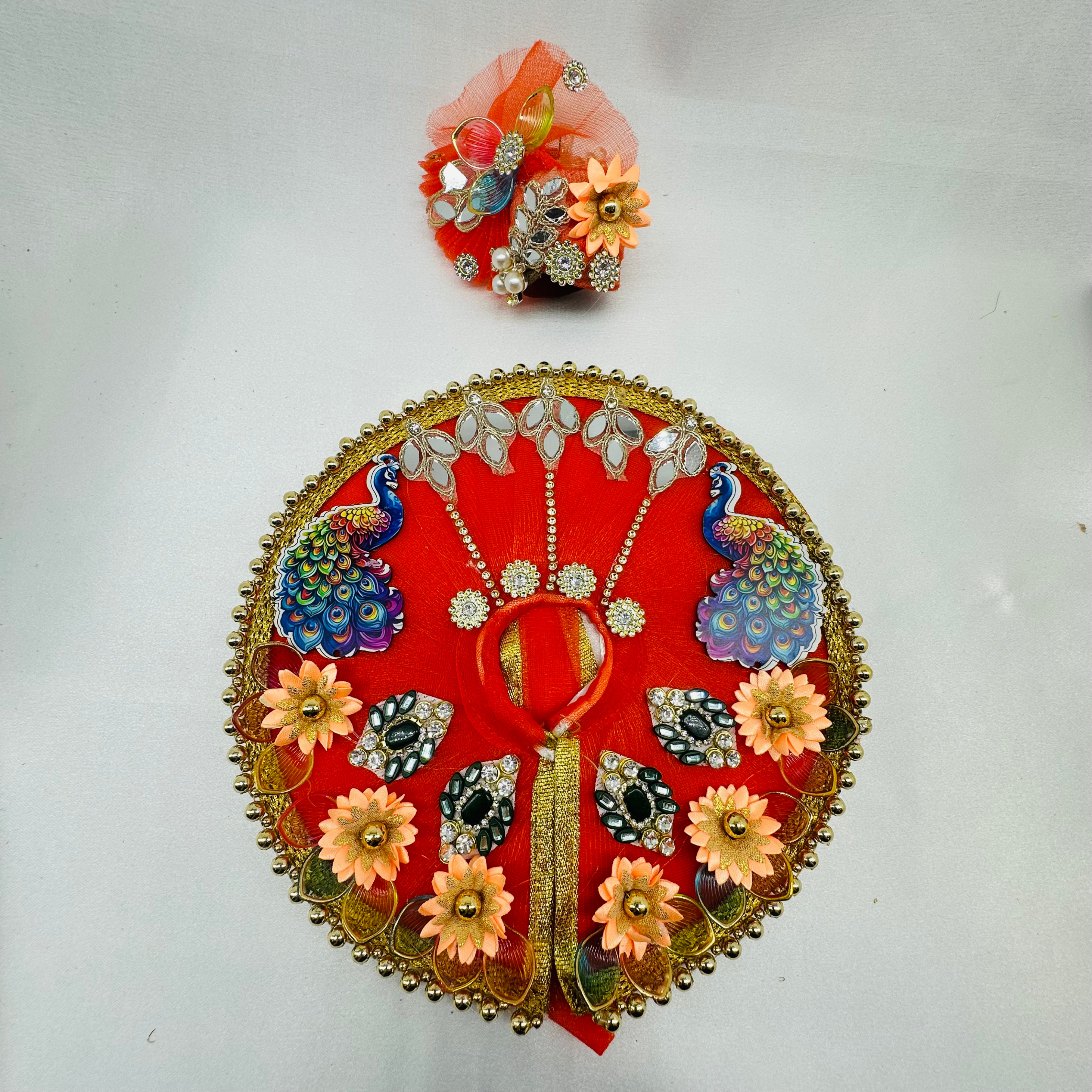 Mandakini Poshak With Mukut For Laddu Gopal
