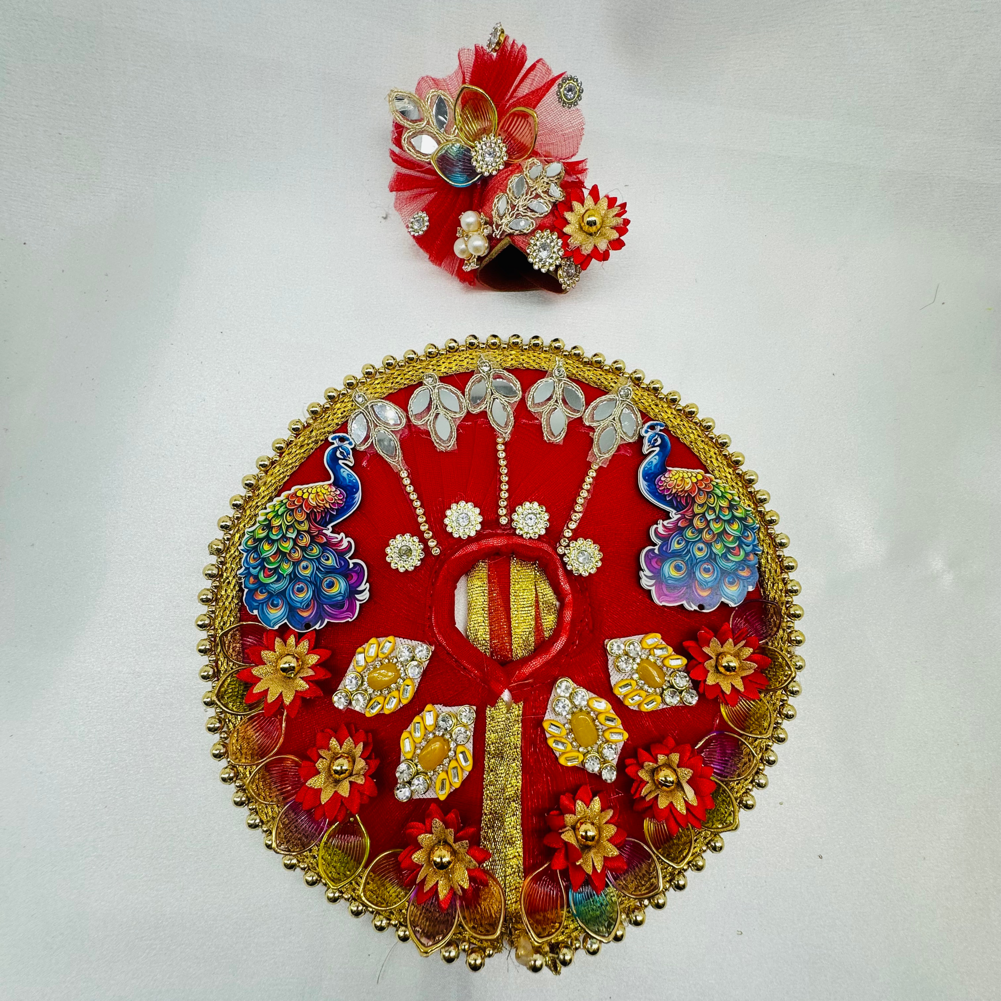 Mandakini Poshak With Mukut For Laddu Gopal