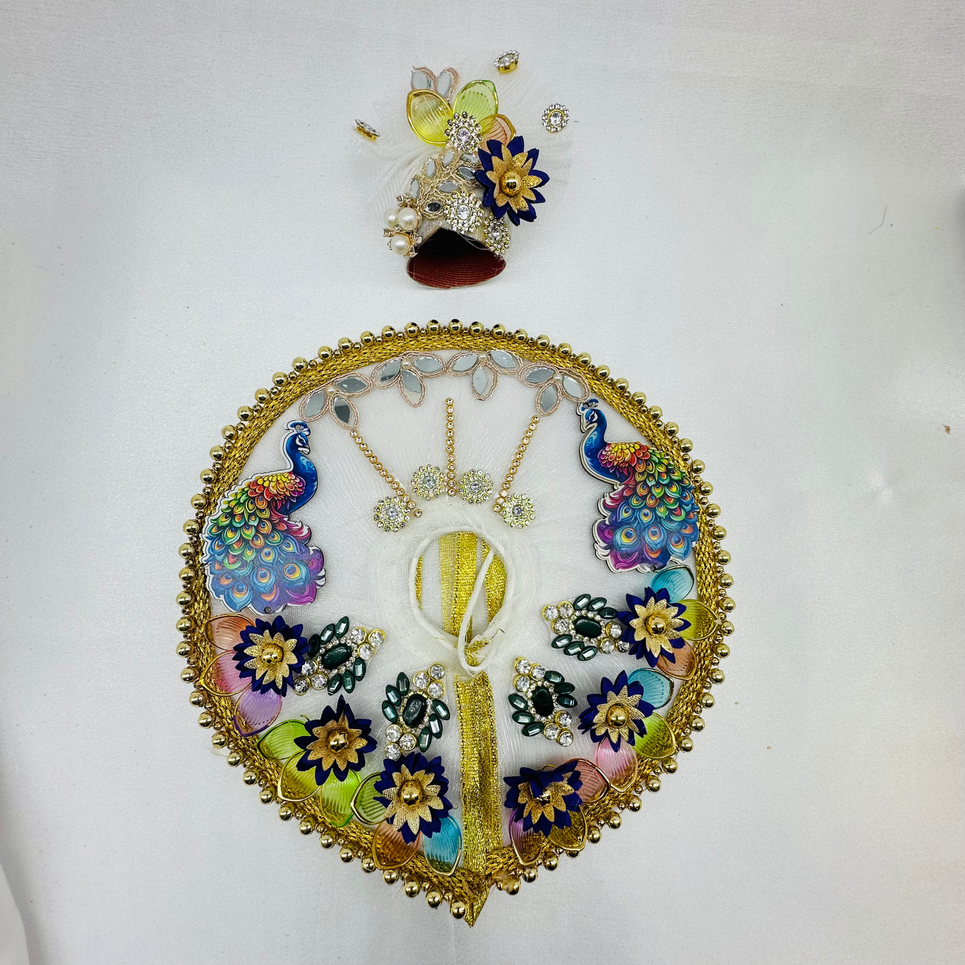 Mandakini Poshak With Mukut For Laddu Gopal