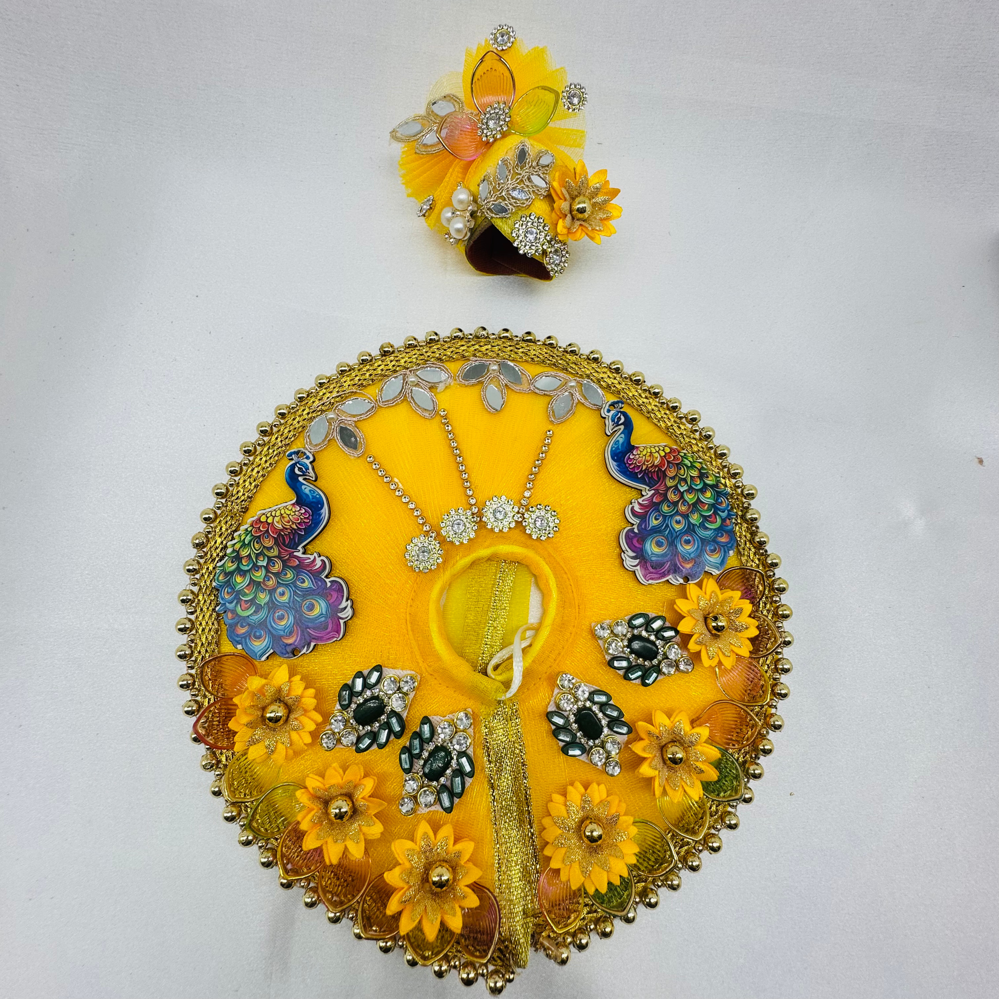 Mandakini Poshak With Mukut For Laddu Gopal