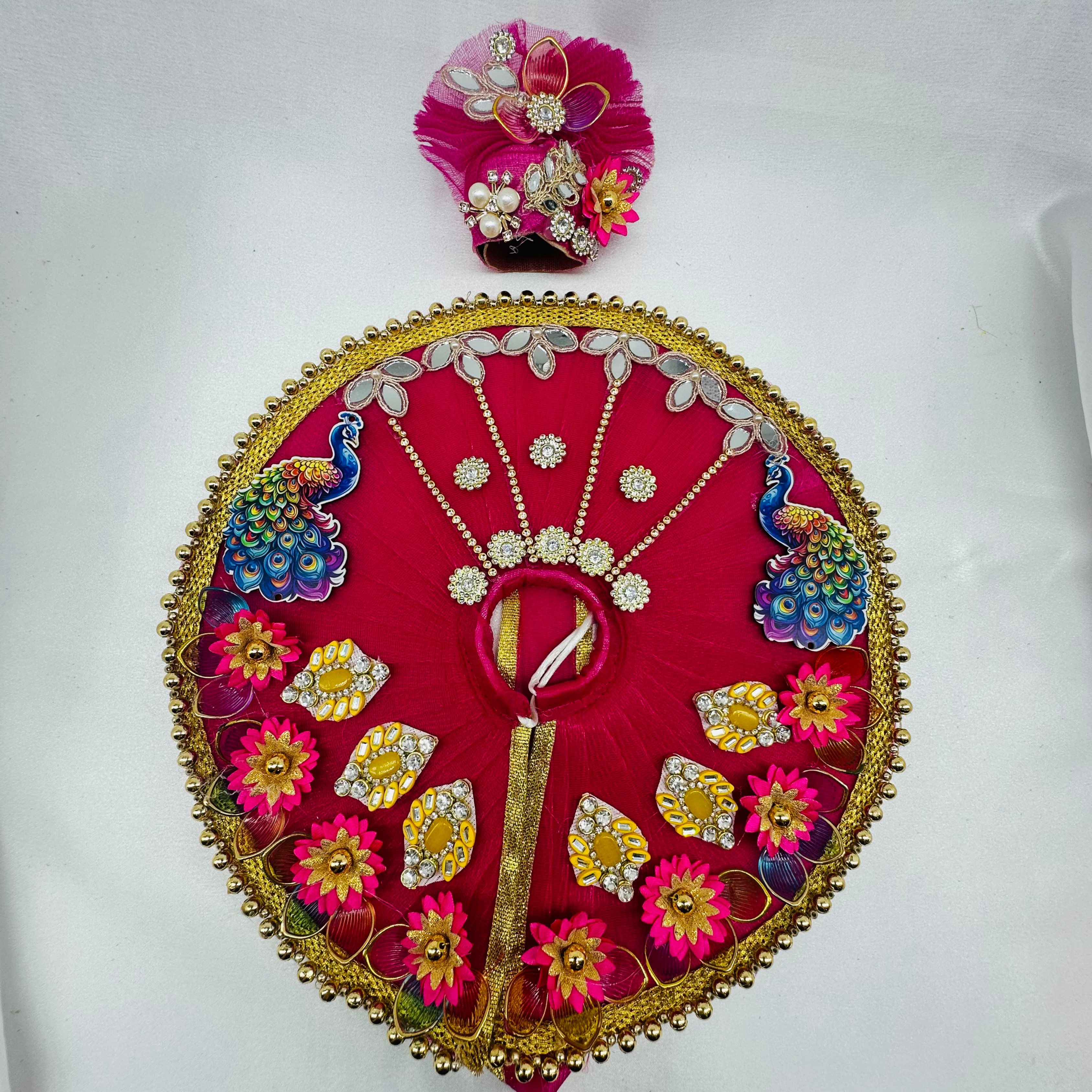 Mandakini Poshak With Mukut For Laddu Gopal