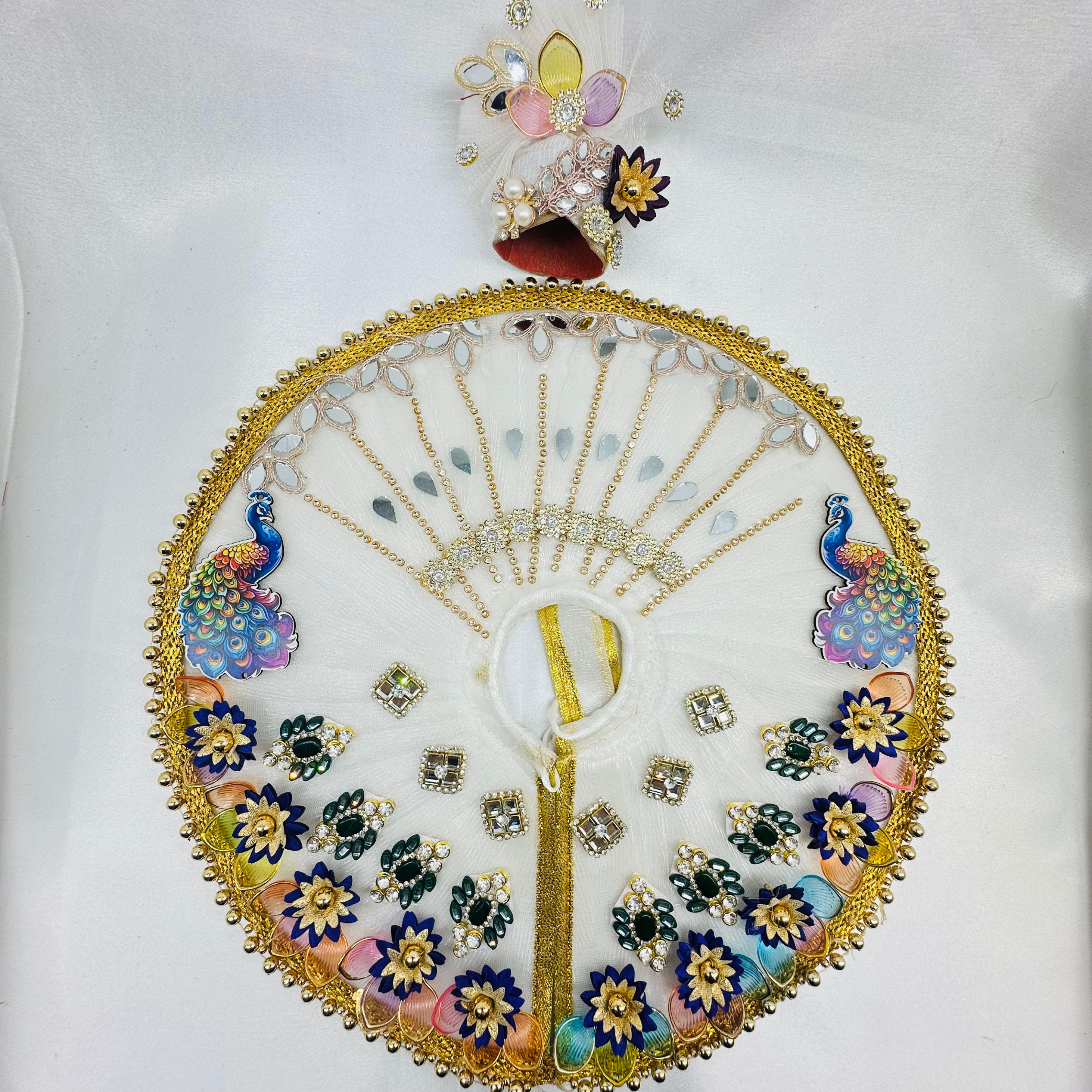 Mandakini Poshak With Mukut For Laddu Gopal